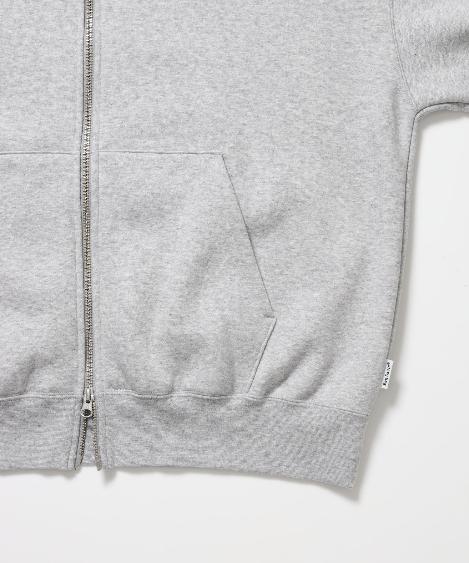 BD SWEAT ZIP HOODIE / スウェットパーカー Wジップ フーディ ワンポイント刺繍 裏起毛 ユニセックス グレー