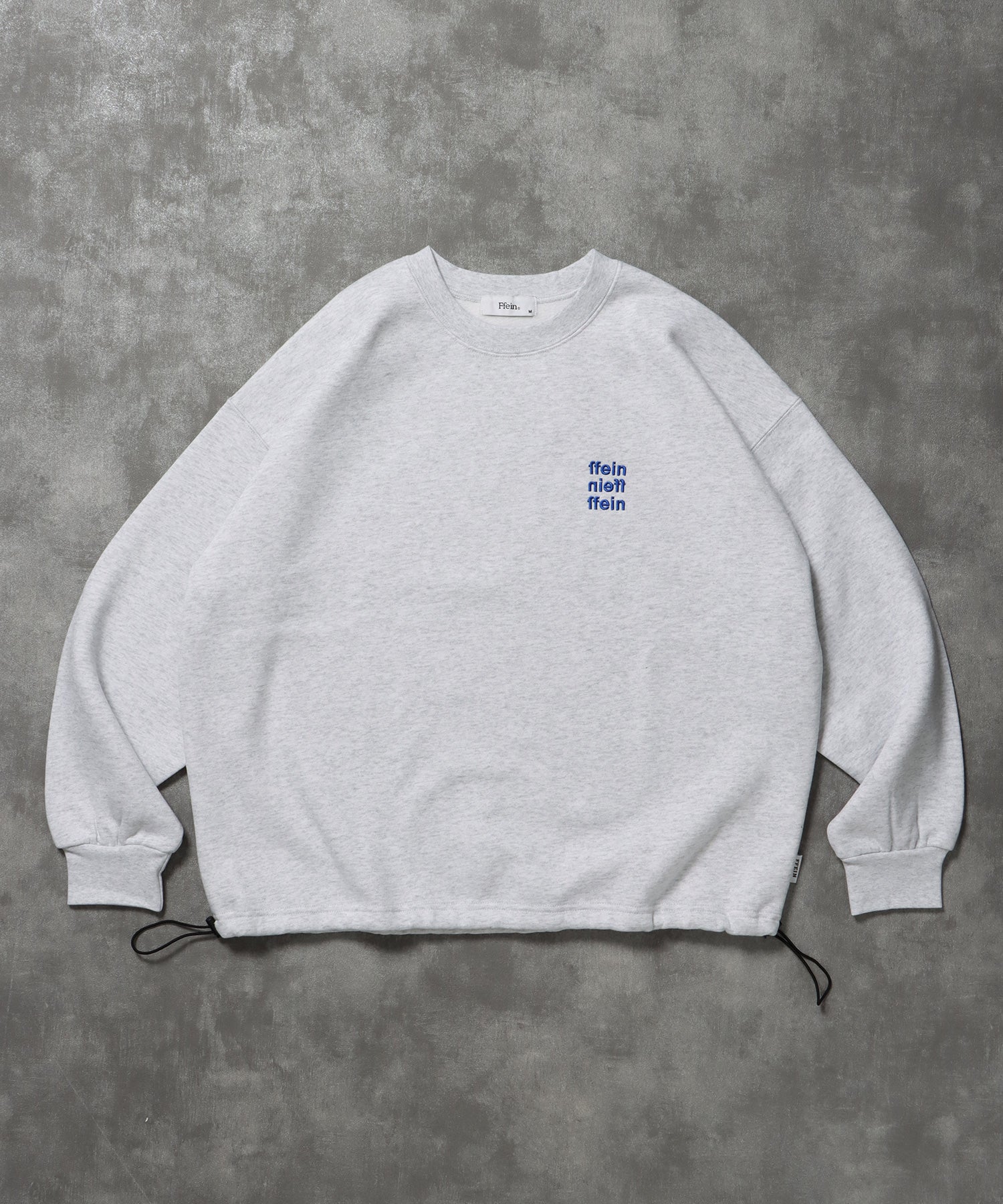 ヘビーウエイト3段ロゴドローコード付スウェット / スウェット トレーナー ロゴプリント ドローコード 裏起毛 アッシュグレー