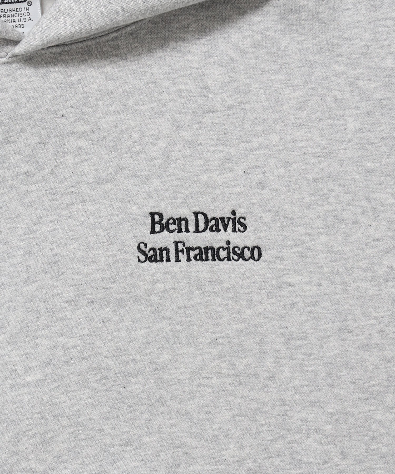 BD SWEAT HOODIE / スウェットパーカー プルオーバー フーディ ワンポイント刺繍 裏起毛 ユニセックス グレー