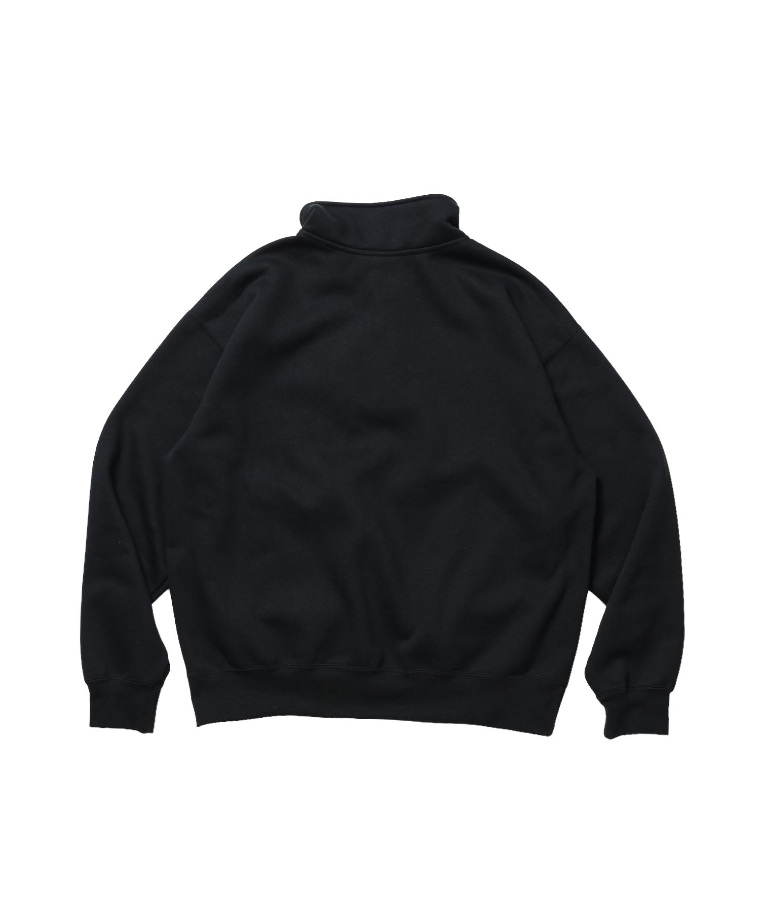 BD SWEAT SNAP P/O / スウェット ハイネック ボタン 裏起毛 ワンポイント刺繍 ユニセックス ブラック
