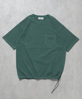 ヴィンテージライクポケットTシャツ / ドローコード グリーン