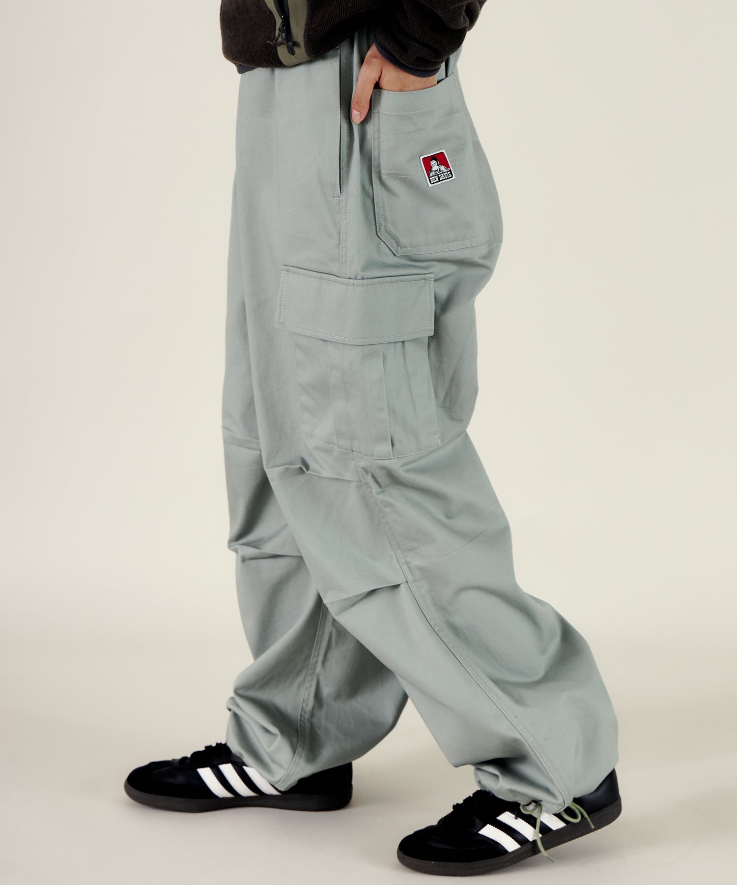 H166 着用サイズ:L【柄86(ミント カーゴポケット付き)】