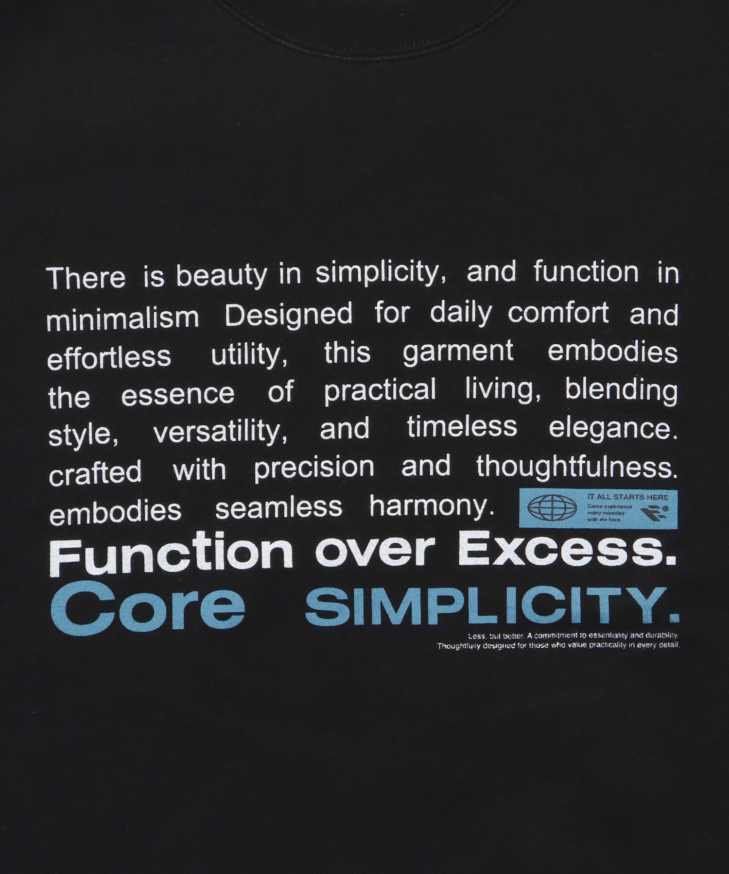 ヘビーウエイトメッセージスウェット / 裏起毛 スウェット クルーネック ワンポイント プリント ブラック