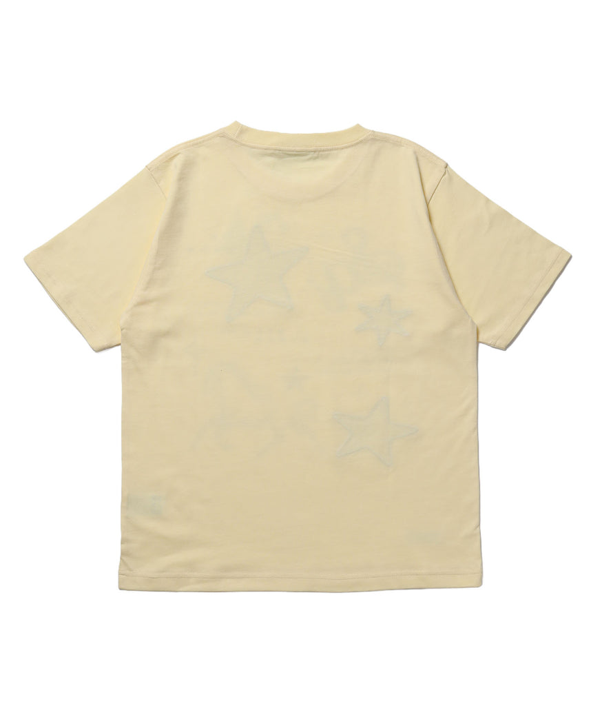 ※WEB限定 / ワッペン×チェック / モチーフデザイン半袖Tシャツ / sqnz motif applique tee / レモンイエロー