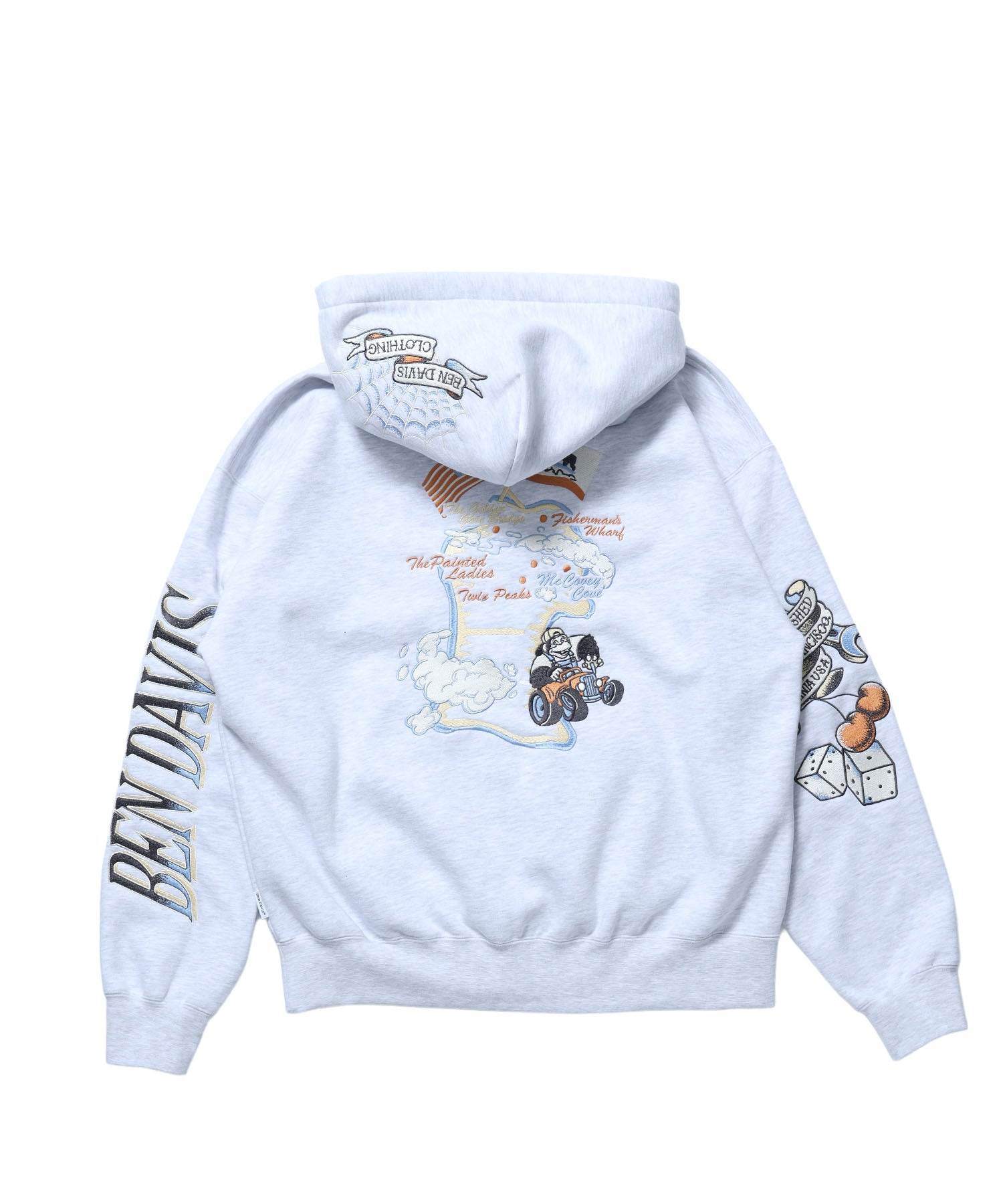 SANMARINO ZIP HOODIE / ジップパーカー フード キャラクター デザイン 裏起毛 ユニセックス アッシュグレー