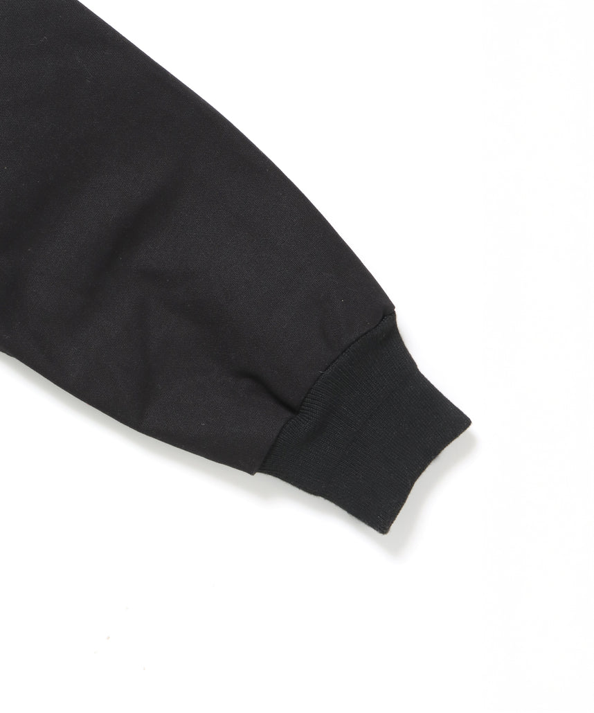 MECHANIC EMB RIBBED JACKET / ワーク ジャケット 刺繍 ジャケット ダック アウター ブラック