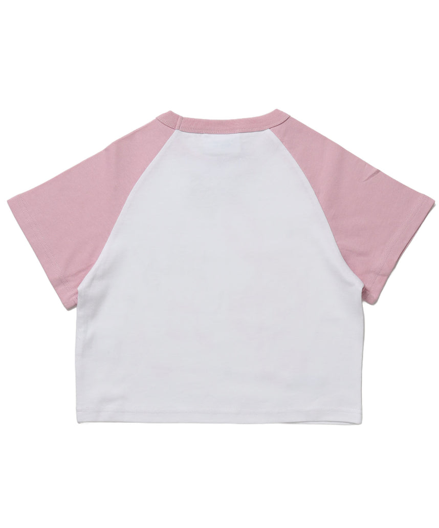 ※WEB限定 / プリントピチTシャツ / 配色ラグラン半袖Tシャツ / sqnz treble clef pt tee ピンク