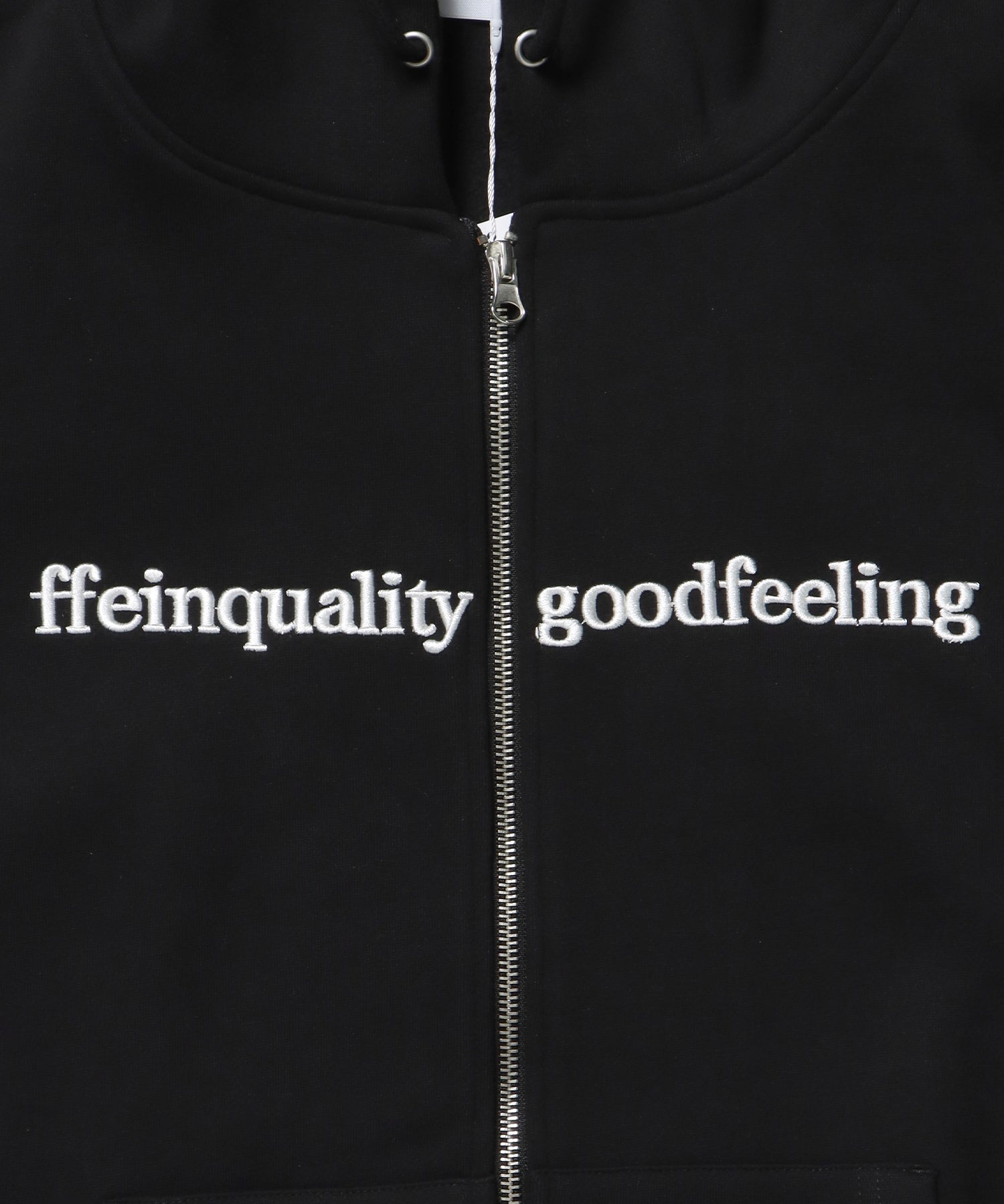 ヘビーウエイトセンターロゴ刺繍ZIPパーカー / パーカー 裏起毛 ジップ 刺繍 ロゴ フーディ バブルジップ ブラック