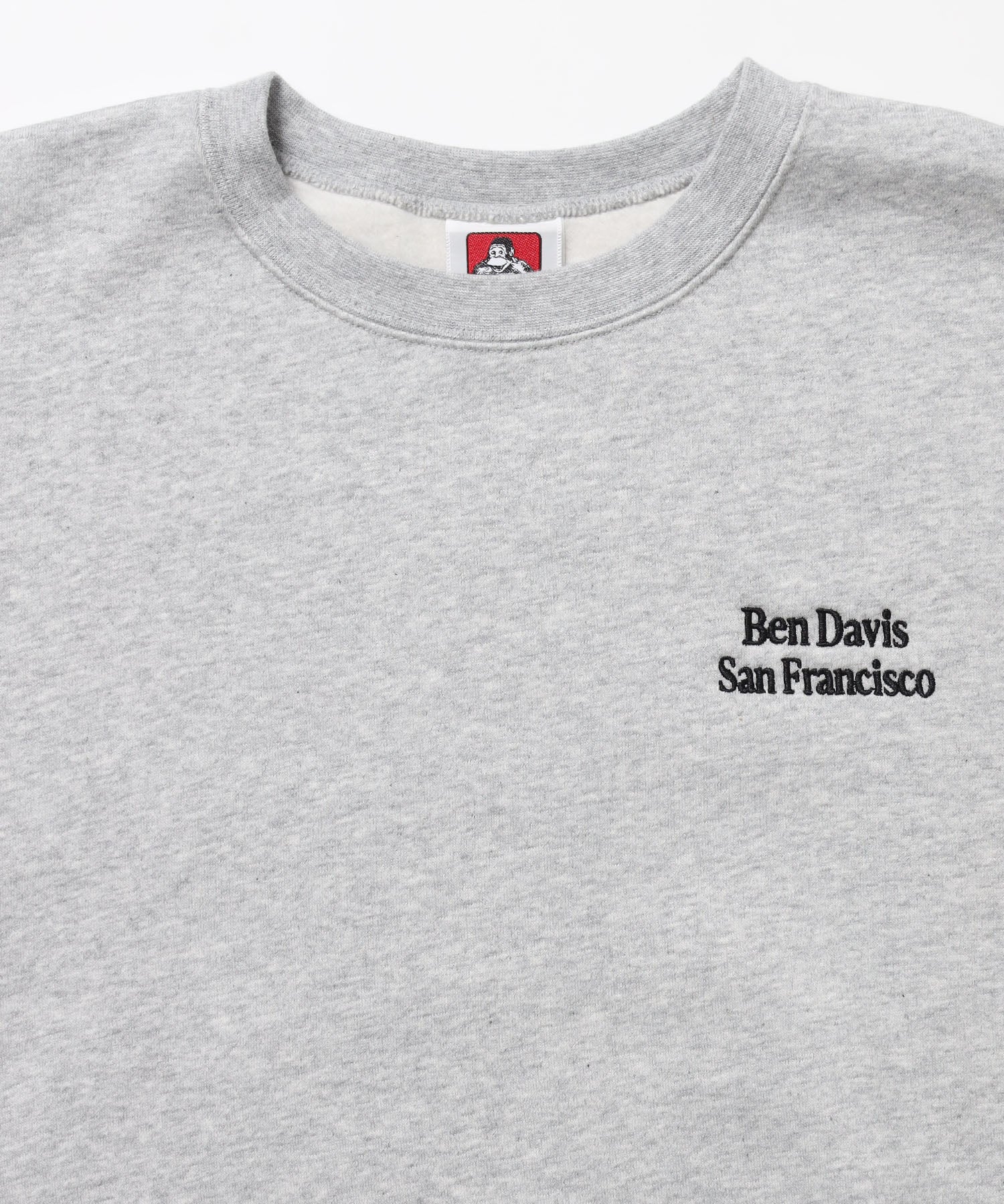 BD SWEAT CREW / スウェット クルーネック 裏起毛 ワンポイント刺繍 リサイズ ユニセックス グレー