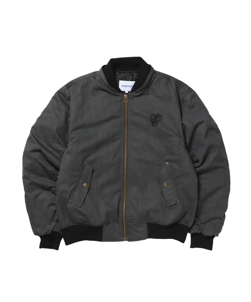 FUR SQNZ BOMBER JACKET / オーバーサイズ ジャケット アウター ブルゾン 中綿 加工 ジップ ブラック