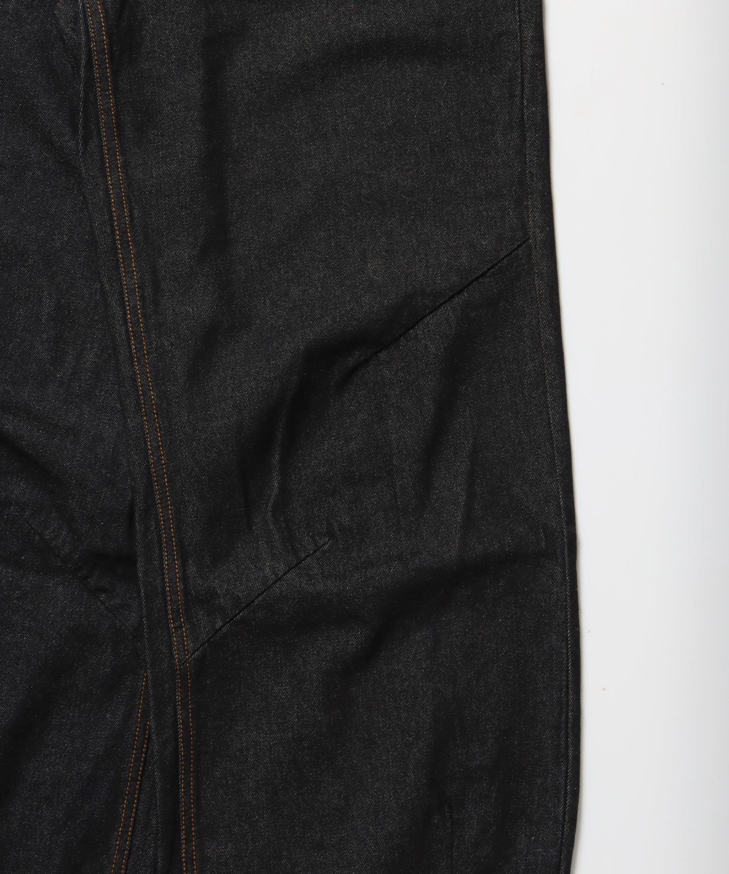 sqnz carve logo ladies denim / パンツ デニム リジッド 加工 カーブ 刺繍 ブラック