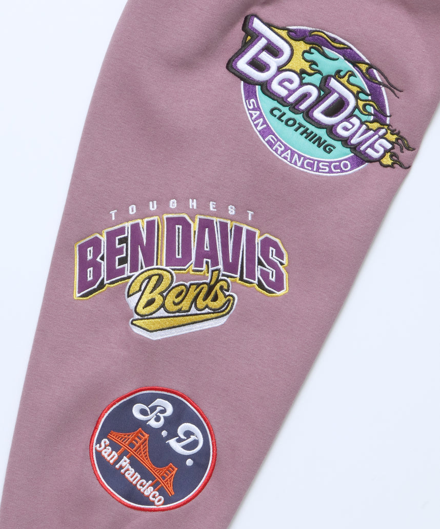 CHAMPIONSHIP PATCHED CREW NECK SWEAT / 袖ワッペン 刺繍 古着風 クルーネック スウェット グレイッシュピンク