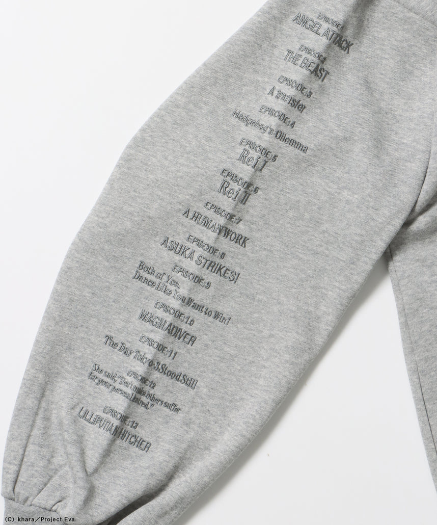 EVA BEST SCENE ZIP PK / オーバーサイズ ビッグシルエット ジップパーカー 刺繍 プリント フーディ 裏起毛 ユニセックス グレー