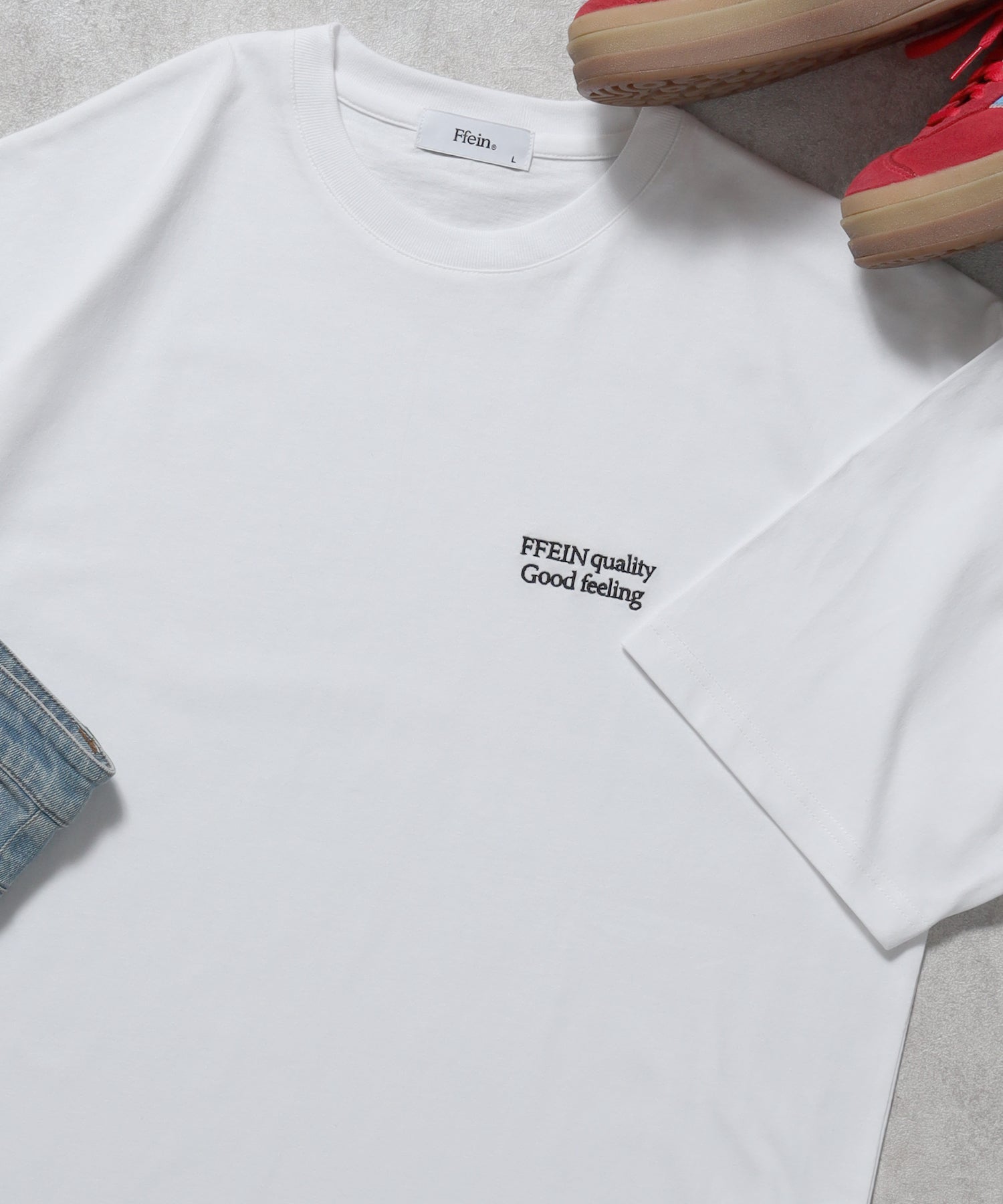 ワンポイントロゴ刺繍 TEE ホワイト