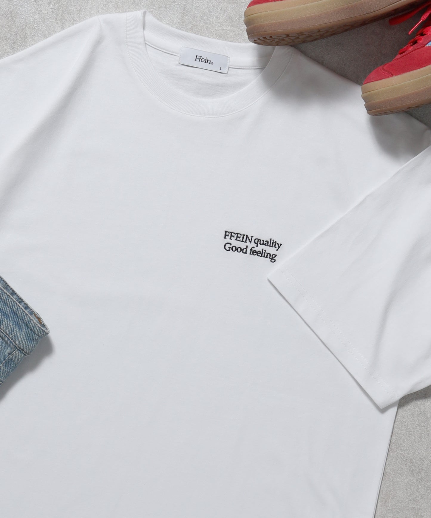 ワンポイントロゴ刺繍 TEE ホワイト