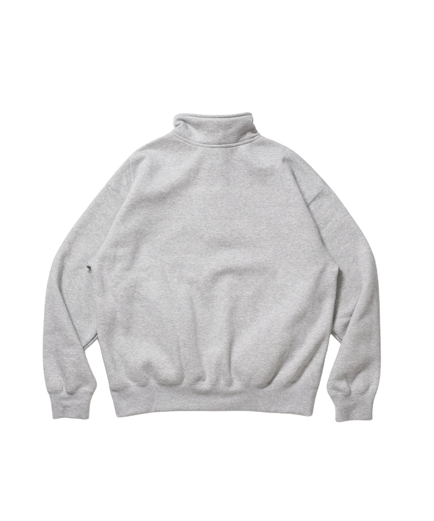 BD SWEAT SNAP P/O / スウェット ハイネック ボタン 裏起毛 ワンポイント刺繍 ユニセックス グレー