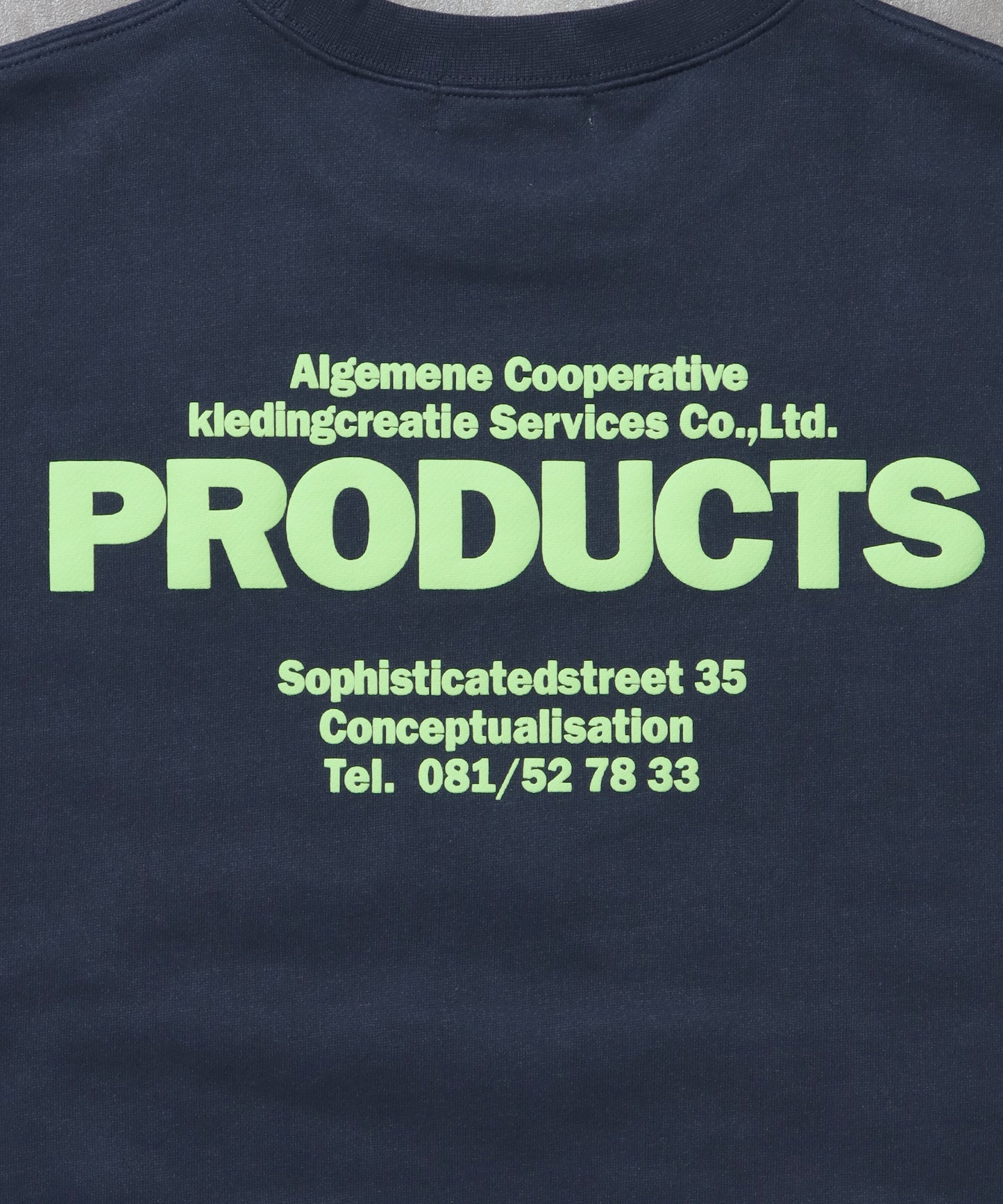 ヘビーウエイトウェーブロゴスウェット / 裏起毛 スウェット クルーネック ワンポイント プリント ネイビー