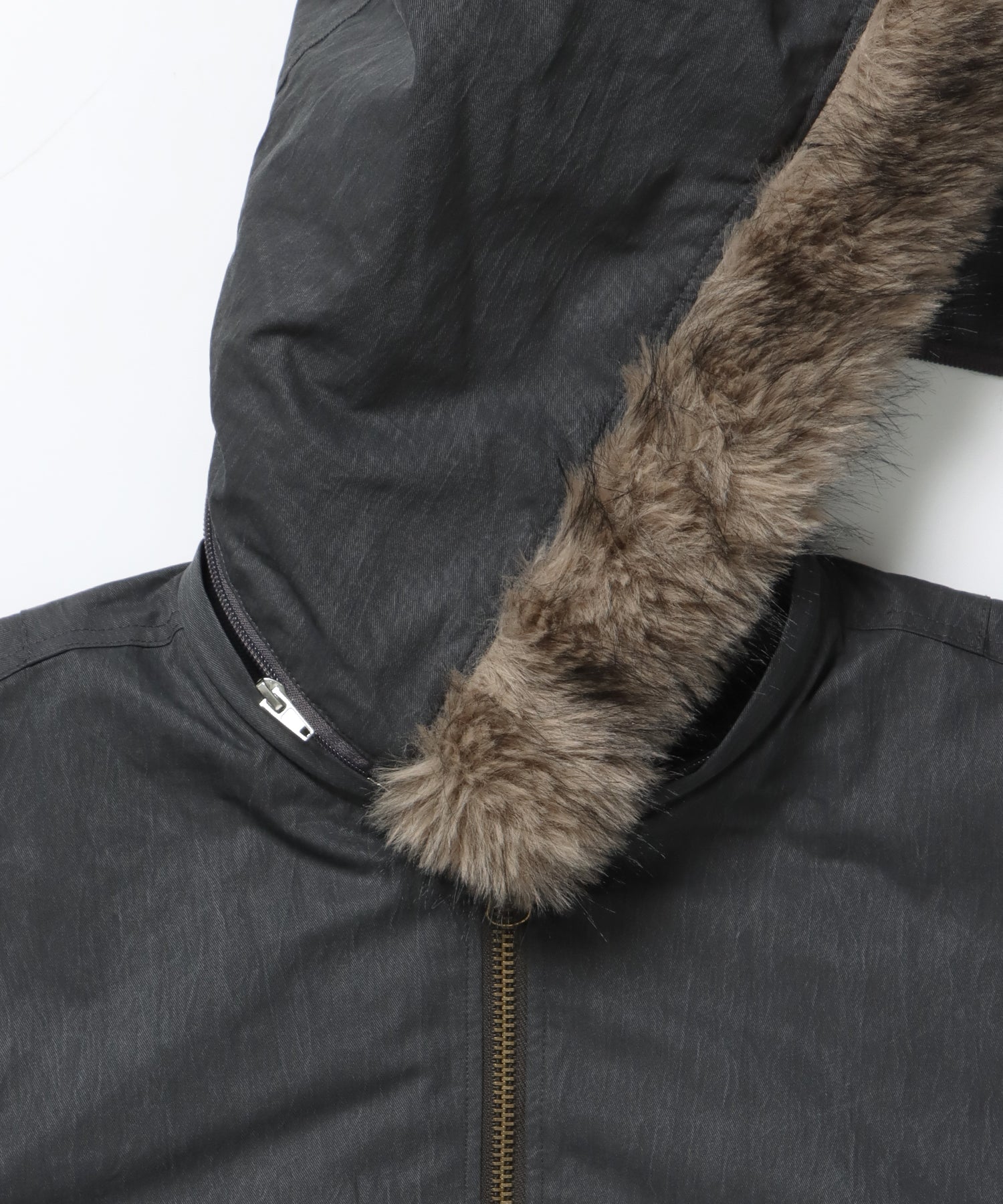 FUR SQNZ BOMBER JACKET / オーバーサイズ ジャケット アウター ブルゾン 中綿 加工 ジップ ブラック