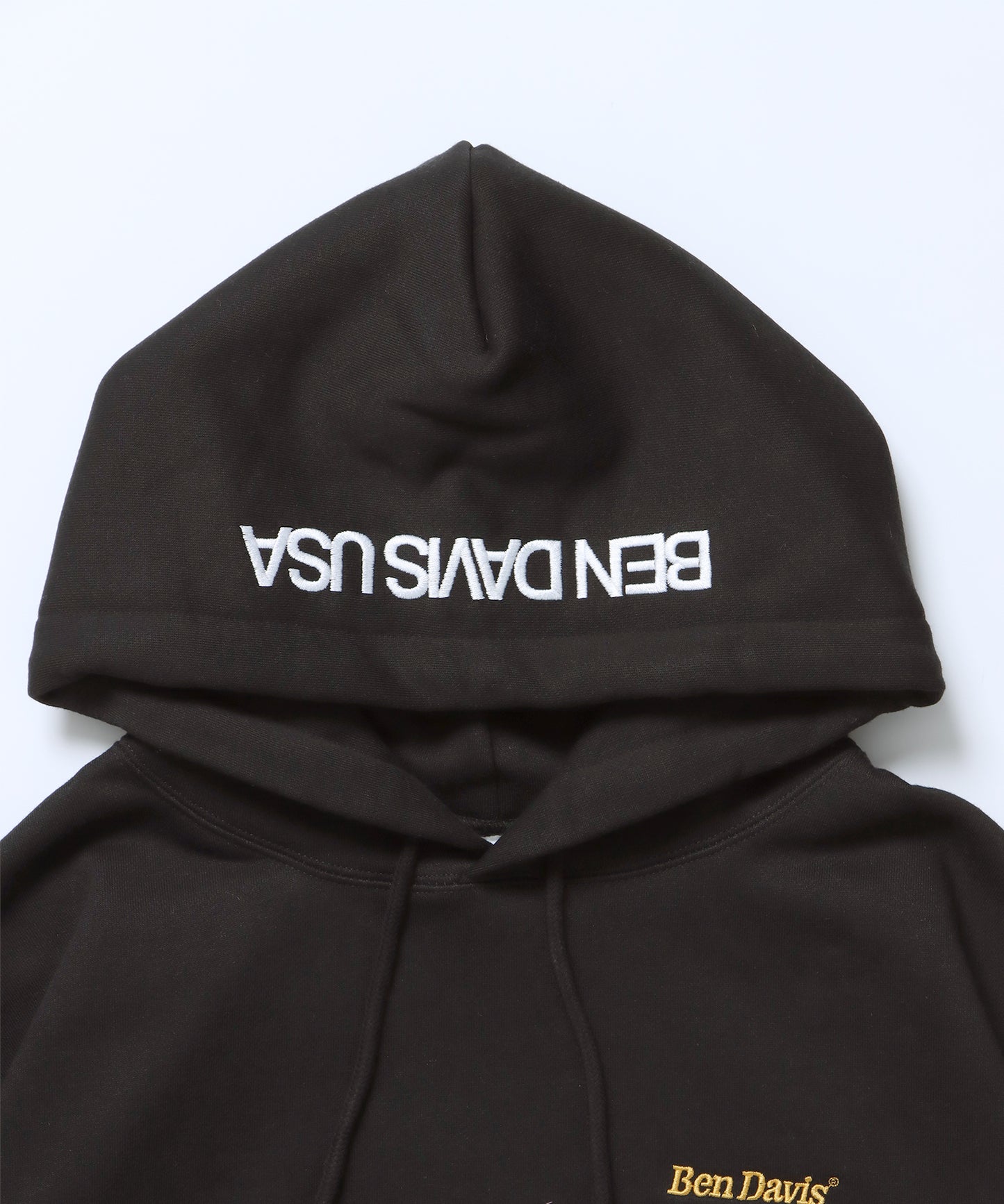 BD LABEL EMB HOODIE / フーディ プルパーカー ヘビーウェイト ワンポイント 刺繍 裏起毛 ブラック