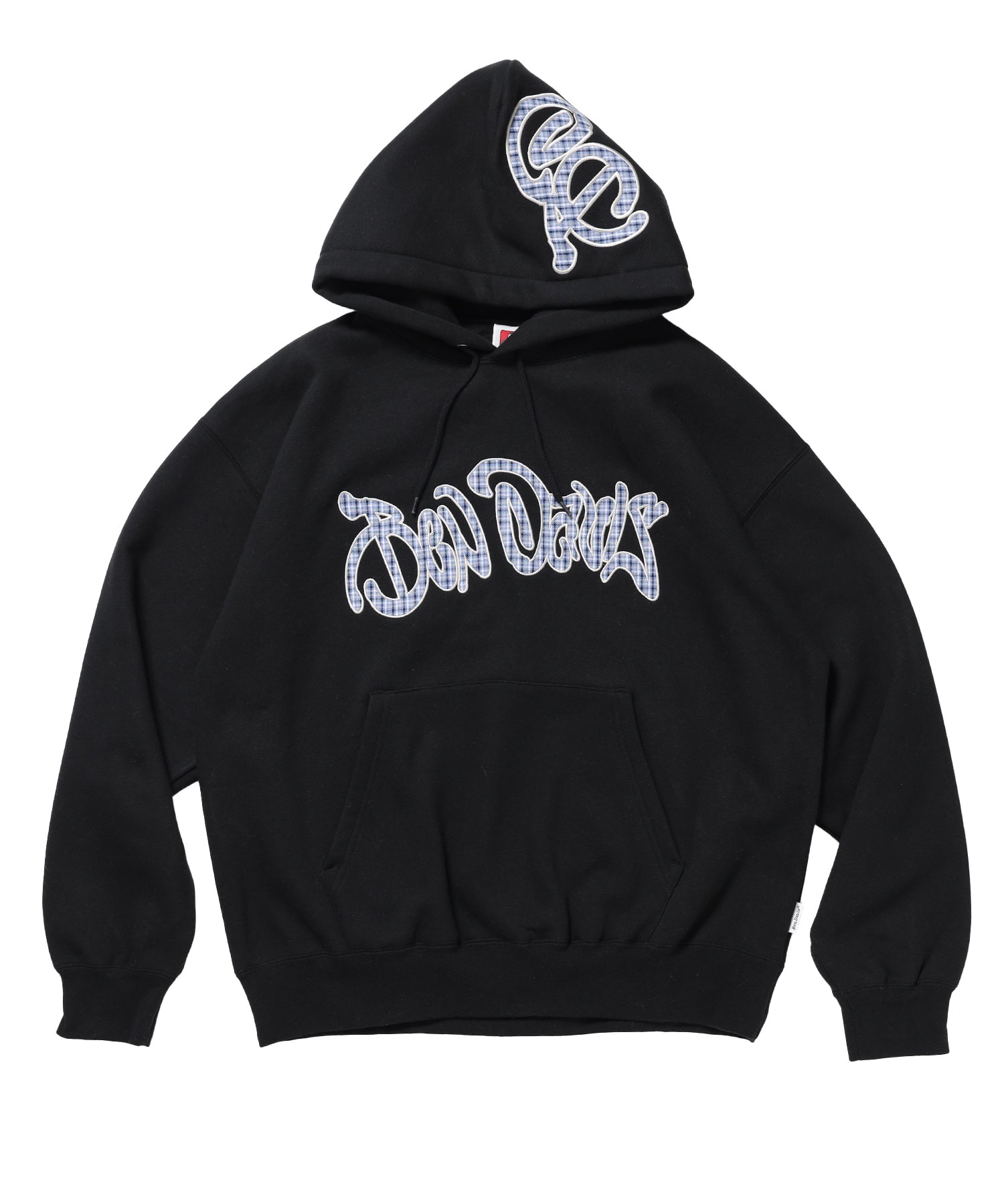 Design Pullover P/K / プルパーカー フード デザイン 裏起毛 ユニセックス ブラック