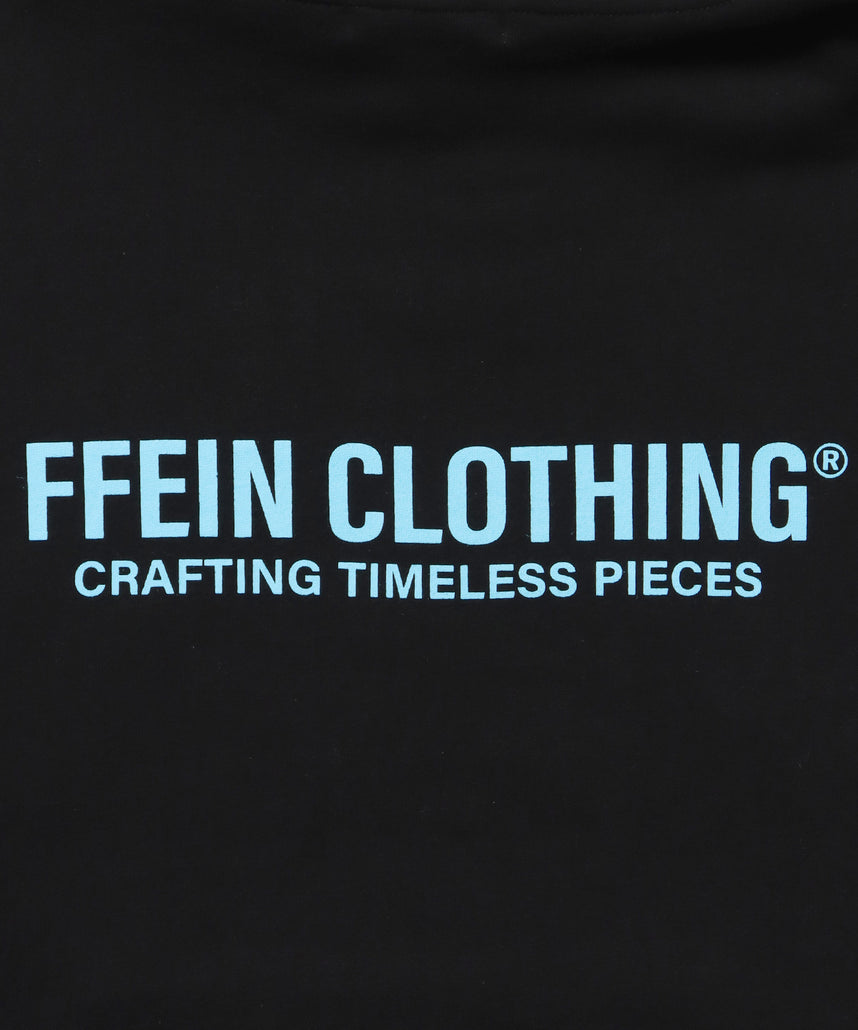 ヘビーウエイトセンターミニロゴジップパーカー / パーカー 裏起毛 ジップ 刺繍 ロゴ フーディ ダブルジップ ブラック