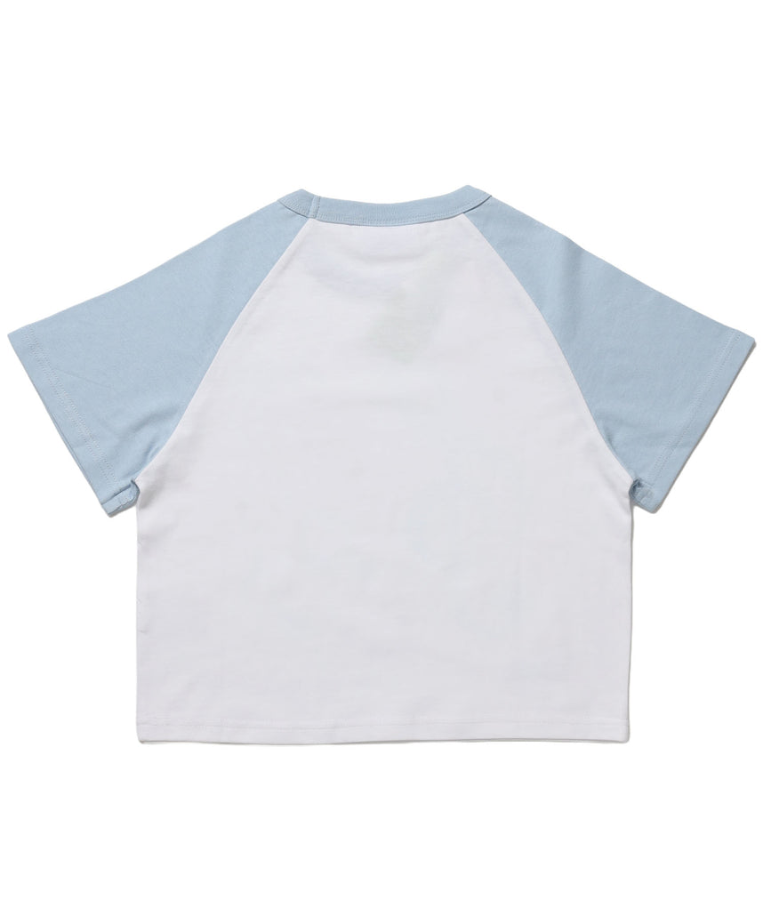 ※WEB限定 / プリントピチTシャツ / 配色ラグラン半袖Tシャツ / sqnz treble clef pt tee ライトブルー
