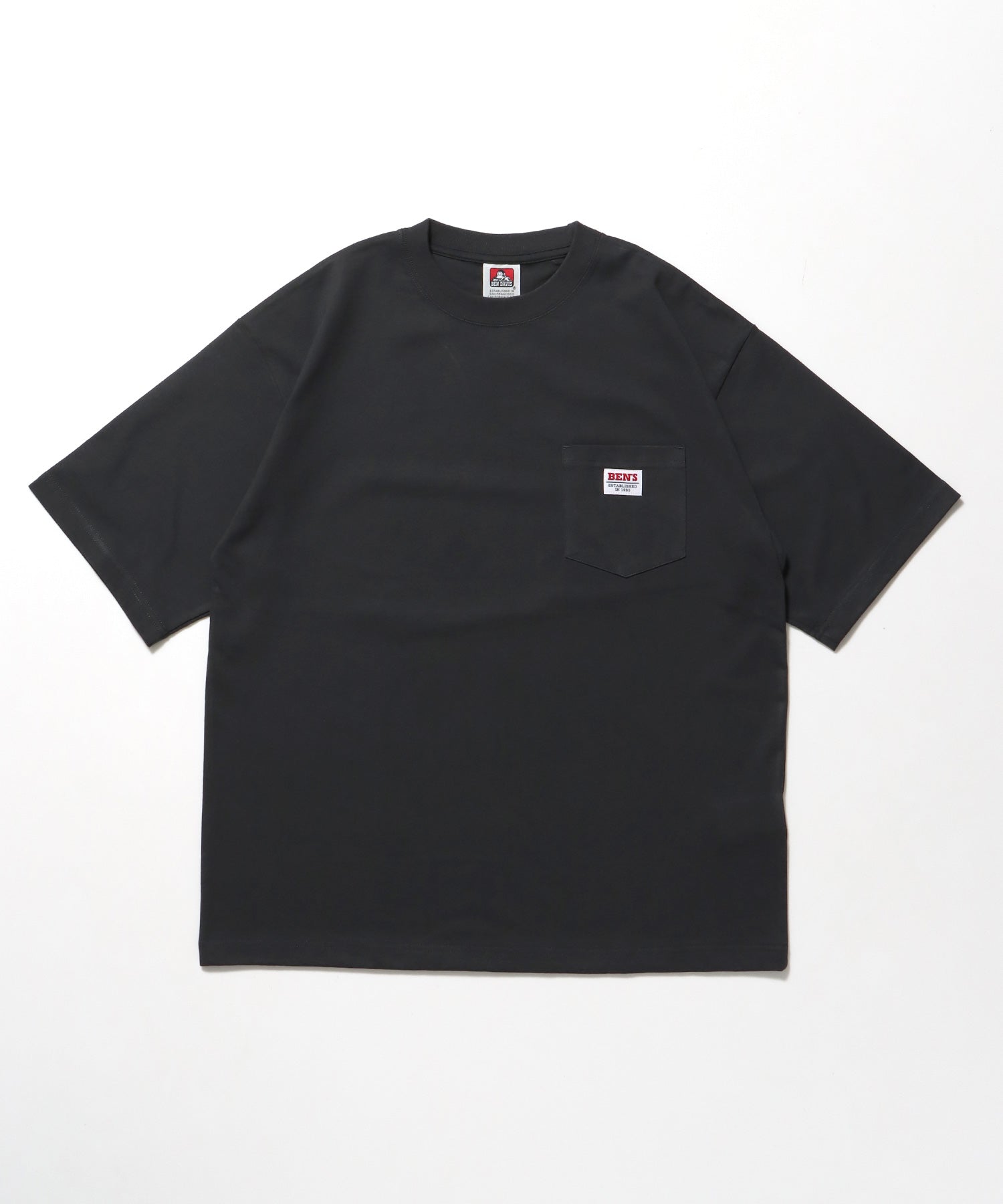 BIG POCKET TEE ZF / ポケット 半袖 ワンポイント ワイドシルエット ヘビーウエイト クルーネック チャコール