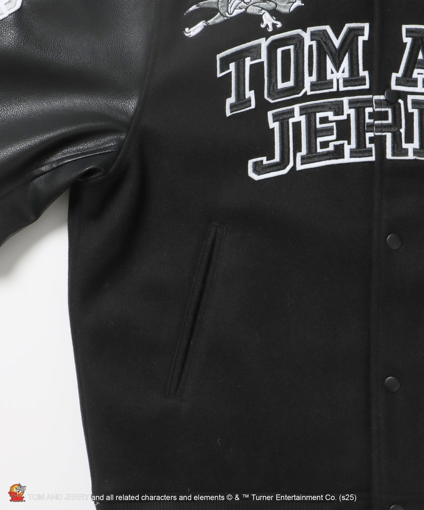 TJ 2025 STADIUM JACKET / オーバーサイズ ビッグシルエット 刺繍 アウター ジャケット ブラック