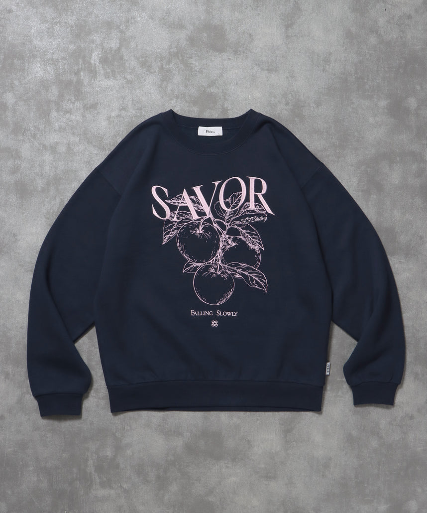 ヘビーウエイトフルーツロゴスウェット / スウェット トレーナー 刺繍 裏起毛 クルーネック 柄81