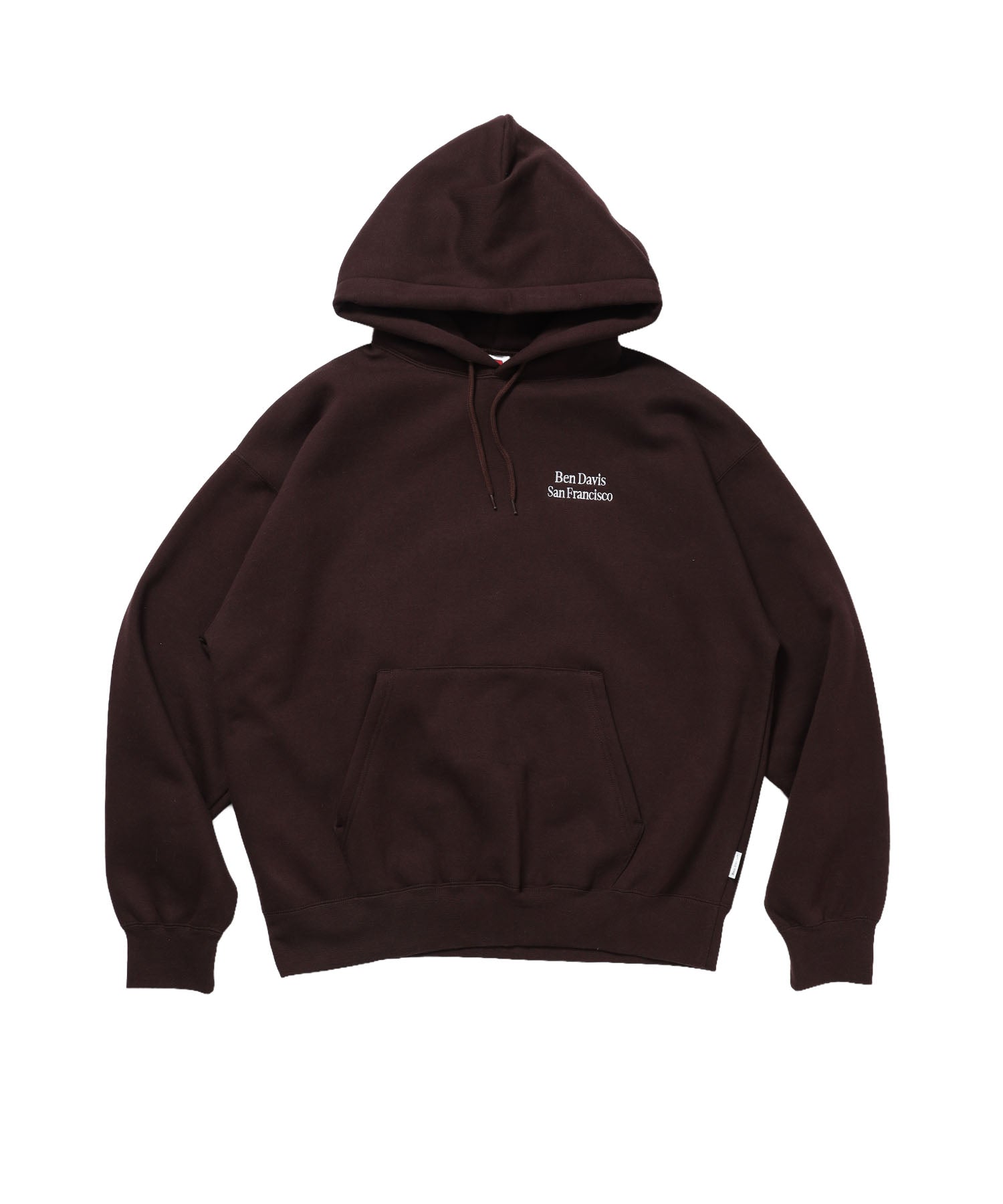 BD SWEAT HOODIE / スウェットパーカー プルオーバー フーディ ワンポイント刺繍 裏起毛 ユニセックス ブラウン
