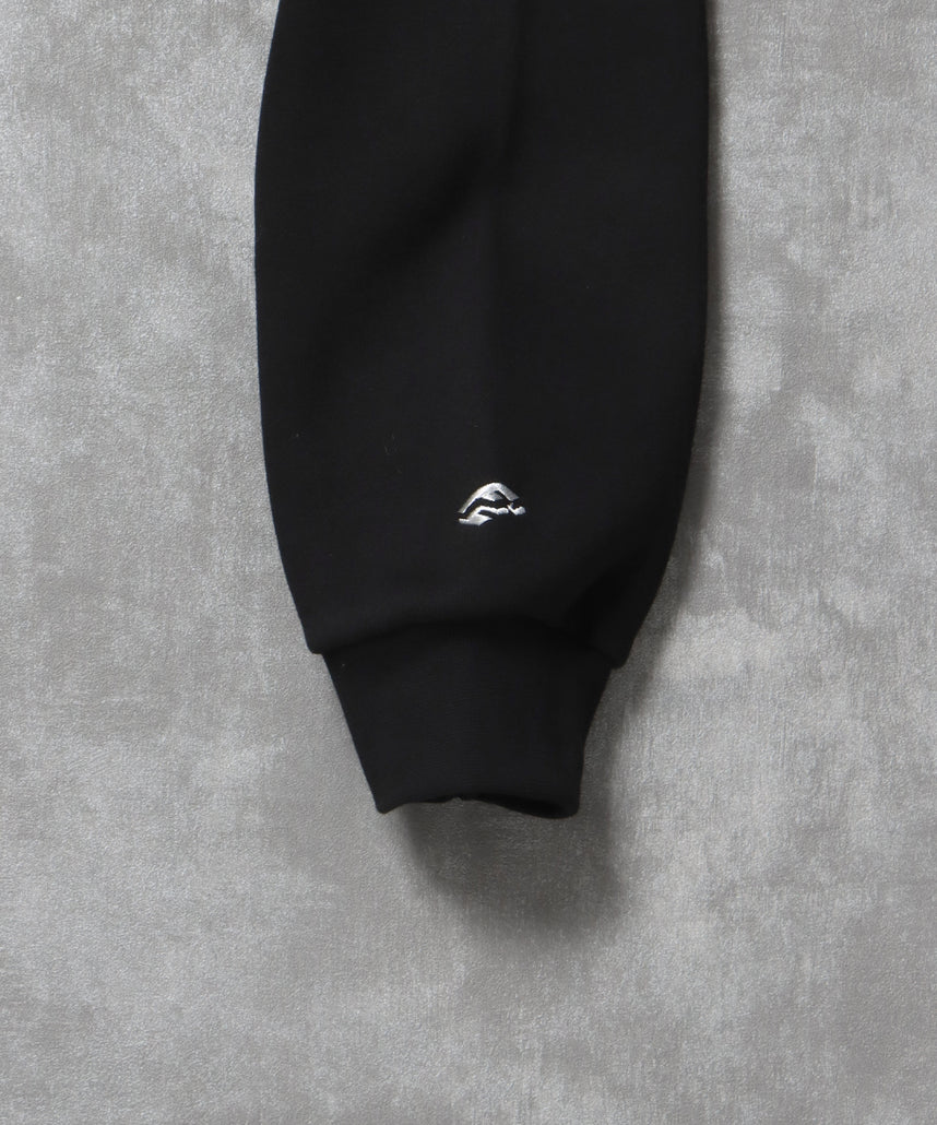 ヘビーウエイトセンターロゴ刺繍ZIPパーカー / パーカー 裏起毛 ジップ 刺繍 ロゴ フーディ バブルジップ ブラック