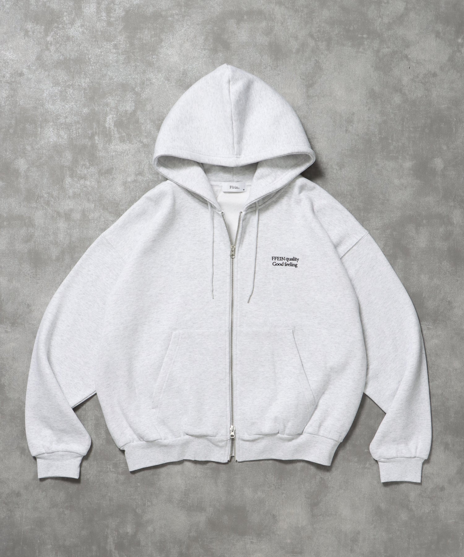 ヘビーウエイトワンポイントジップパーカー / パーカー ジップ ワンポイント ロゴ 裏起毛 フーディ アッシュグレー