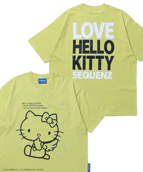 HK LOVE SEQUENZ TEE / ハローキティ キティちゃん 半袖 クルーネック プリント ワンポイント ラインストーン イエロー
