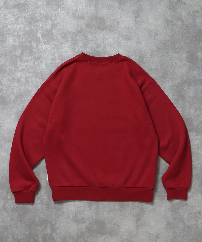 ヘビーウエイトぼかしアートスウェット / 裏起毛 スウェット クルーネック アート プリント ワイン