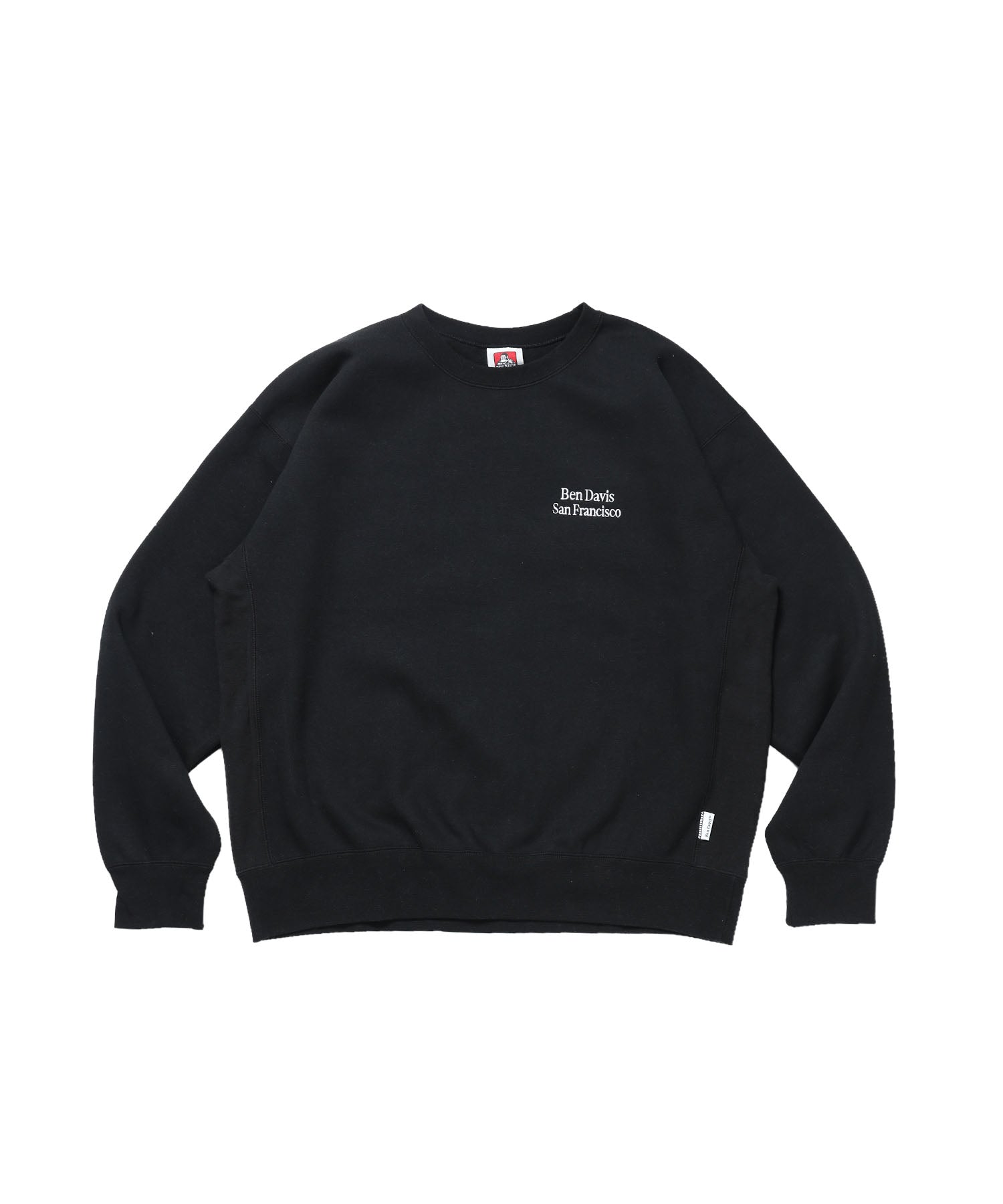 BD SWEAT CREW / スウェット クルーネック 裏起毛 ワンポイント刺繍 リサイズ ユニセックス ブラック