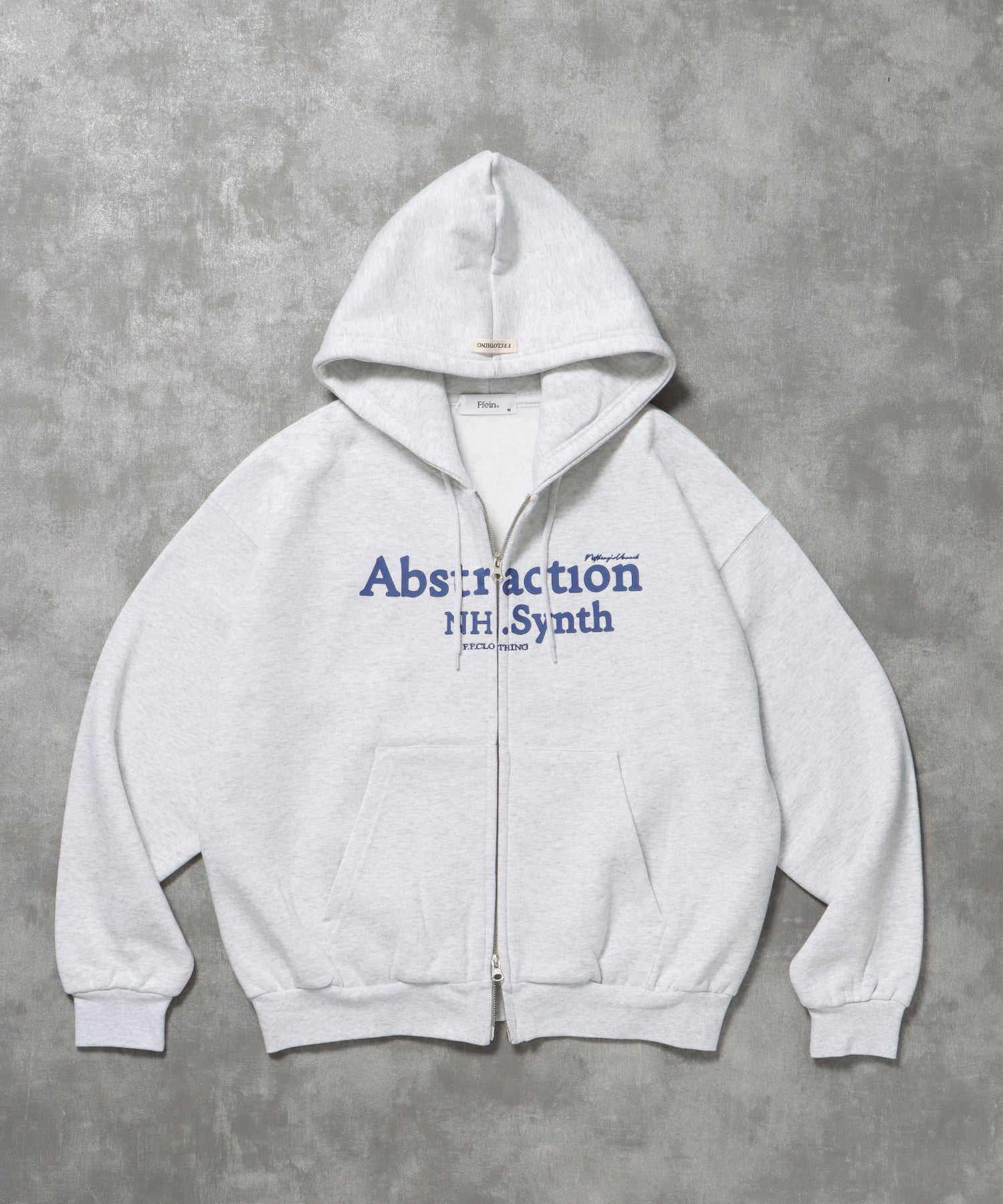 ヘビーウエイト2段ロゴZIPパーカー / パーカー 裏起毛 ジップ 刺繍 ロゴ フーディ ダブルジップ アッシュグレー