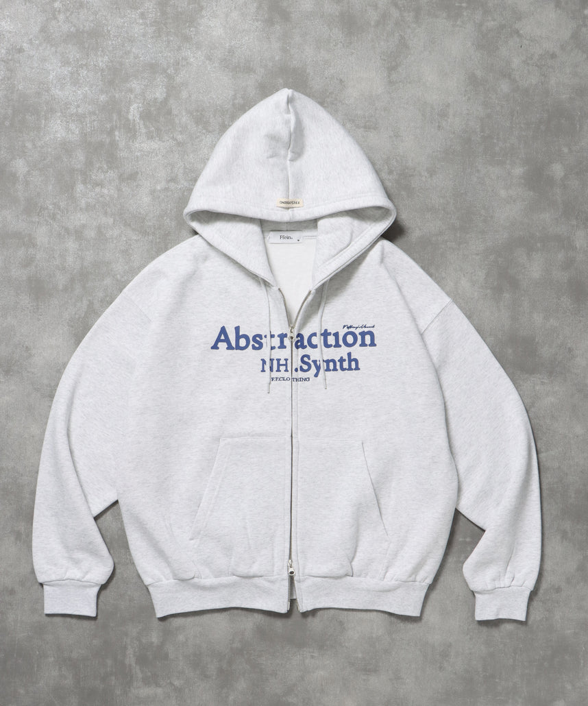 ヘビーウエイト2段ロゴZIPパーカー / パーカー 裏起毛 ジップ 刺繍 ロゴ フーディ ダブルジップ アッシュグレー