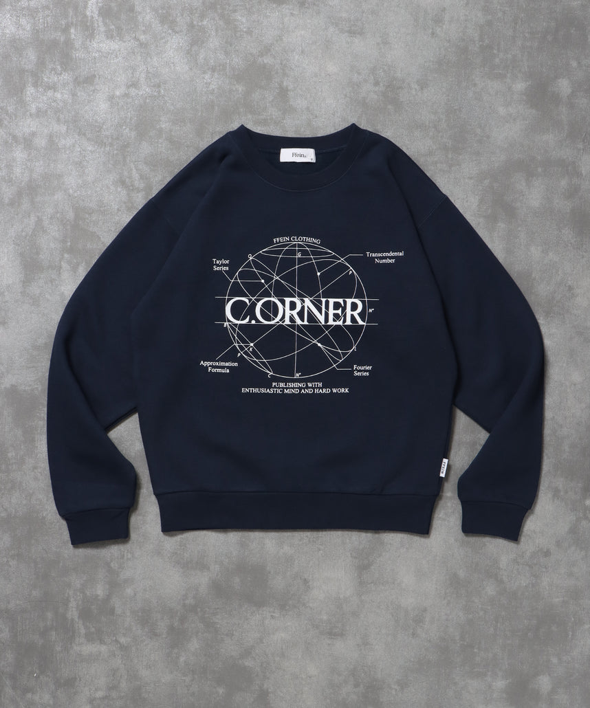 ヘビーウエイトサークルロゴスウェット / 裏起毛 スウェット クルーネック ワンポイント プリント ネイビー
