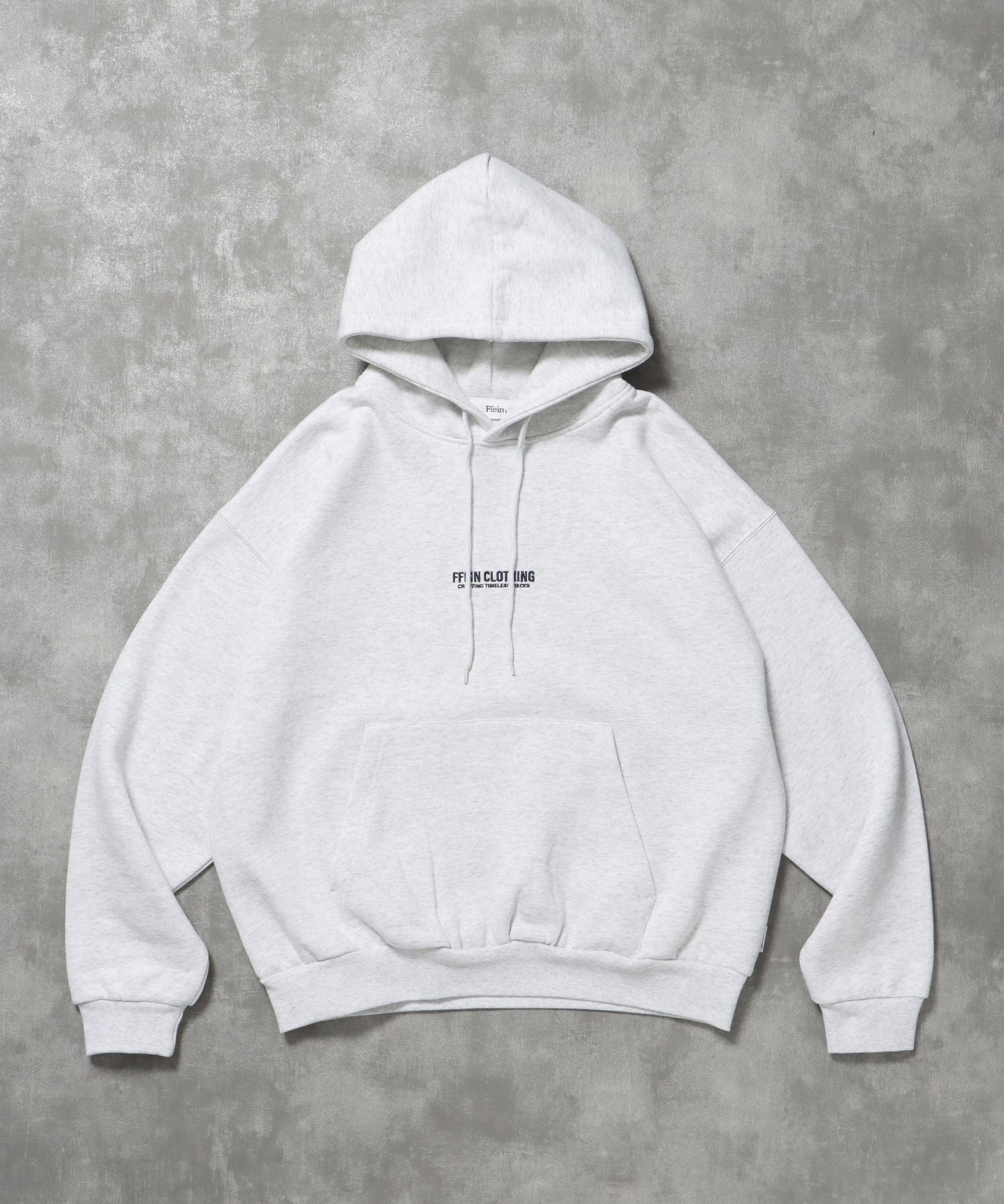 ヘビーウエイトセンターミニロゴジップパーカー / パーカー 裏起毛 ジップ 刺繍 ロゴ フーディ ダブルジップ アッシュグレー