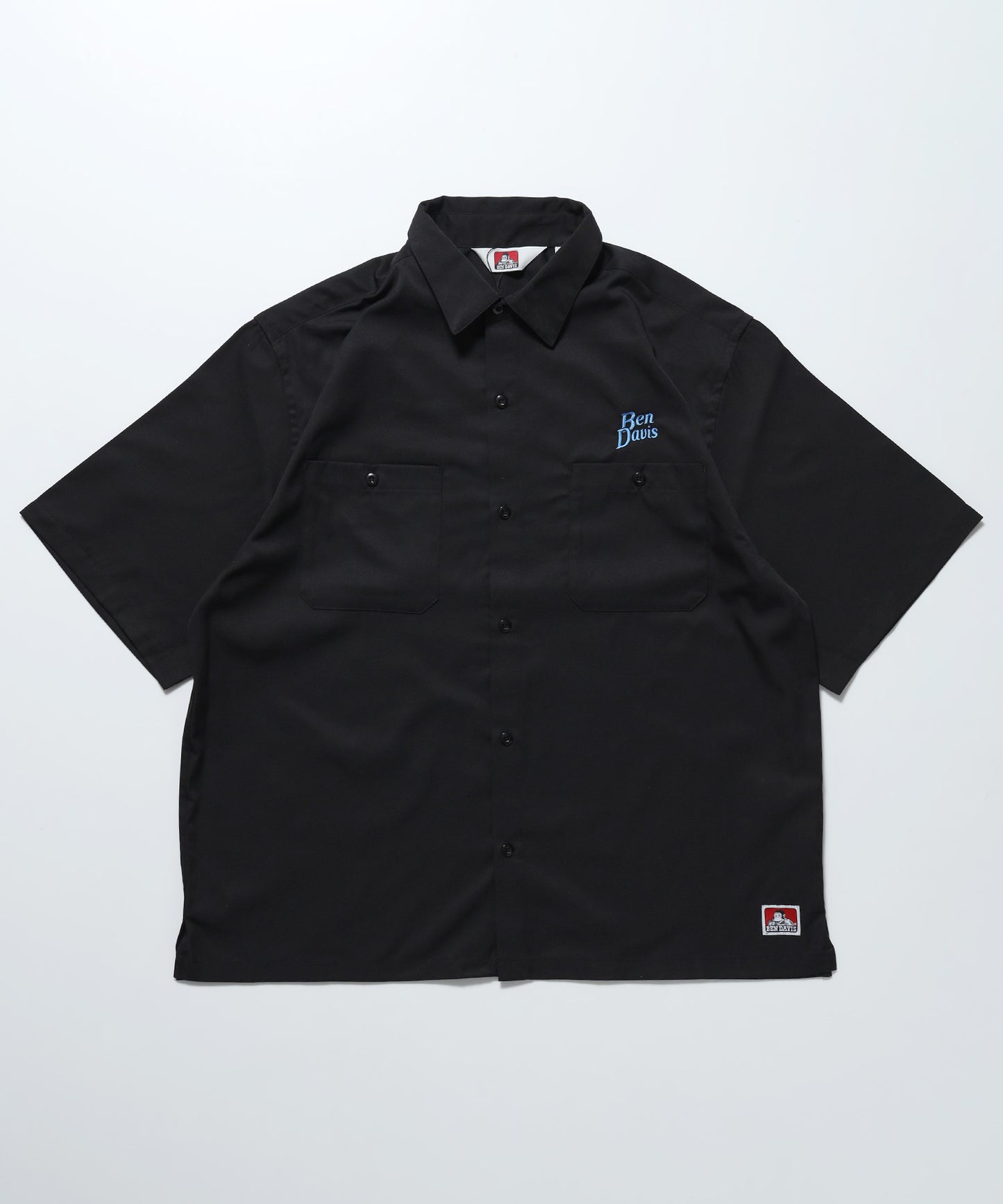 SCUBA EMBRO S/S WORK SHIRT / フィッシング ワーク シャツ ストリート 夏 刺繍 半袖 ブラック