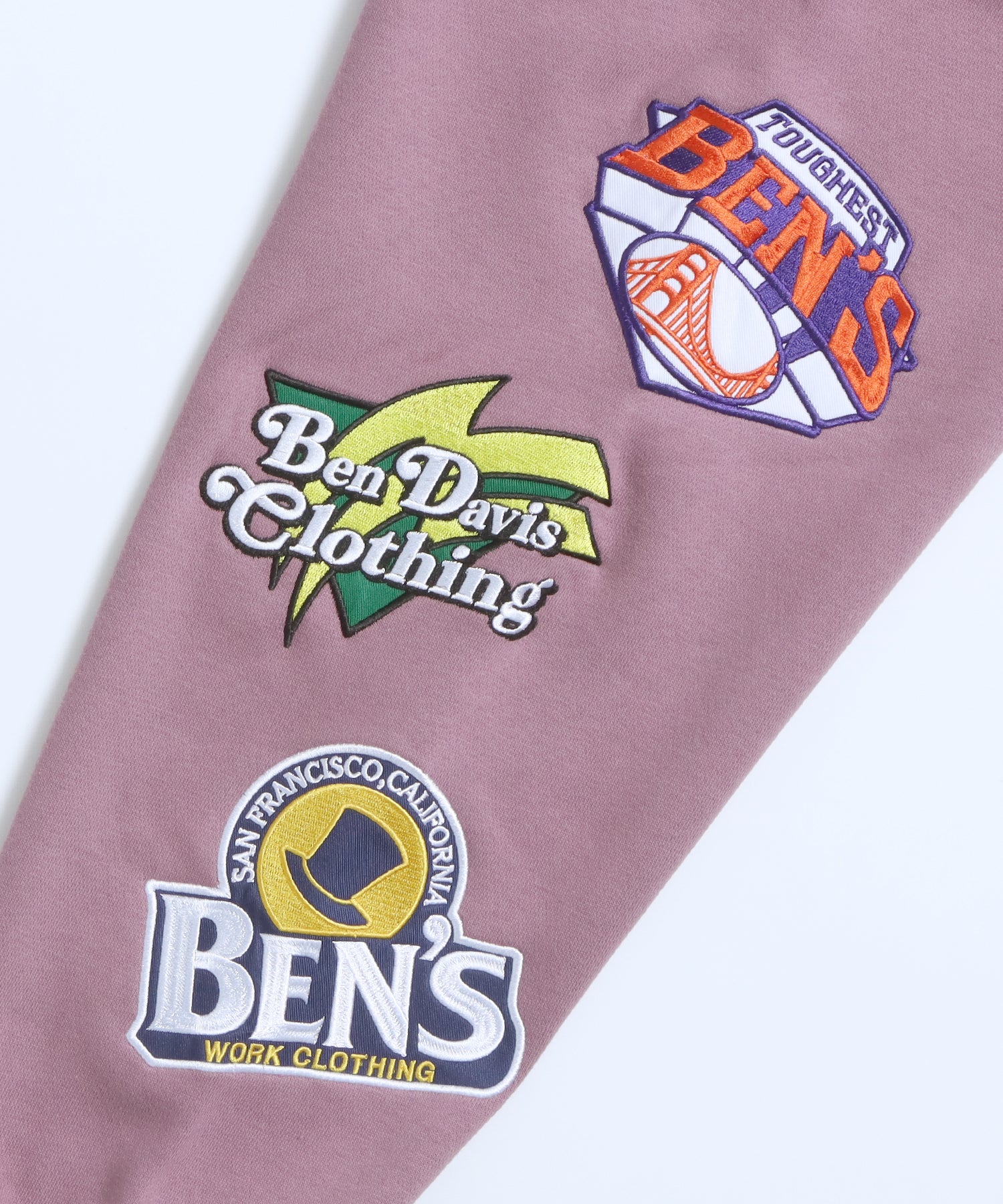 CHAMPIONSHIP PATCHED CREW NECK SWEAT / 袖ワッペン 刺繍 古着風 クルーネック スウェット グレイッシュピンク