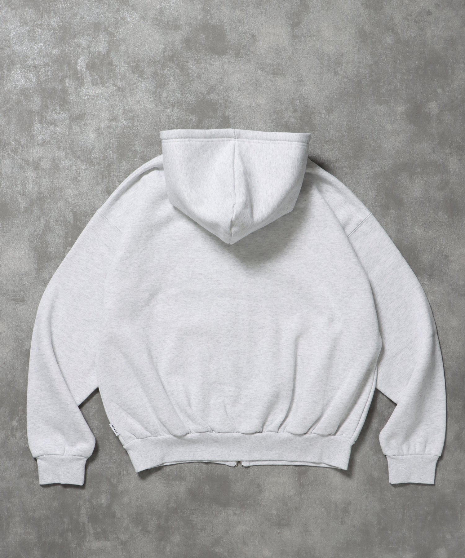ヘビーウエイトワンポイントロゴジップパーカー / パーカー 裏起毛 ジップ 刺繍 ロゴ フーディ ダブルジップ アッシュグレー