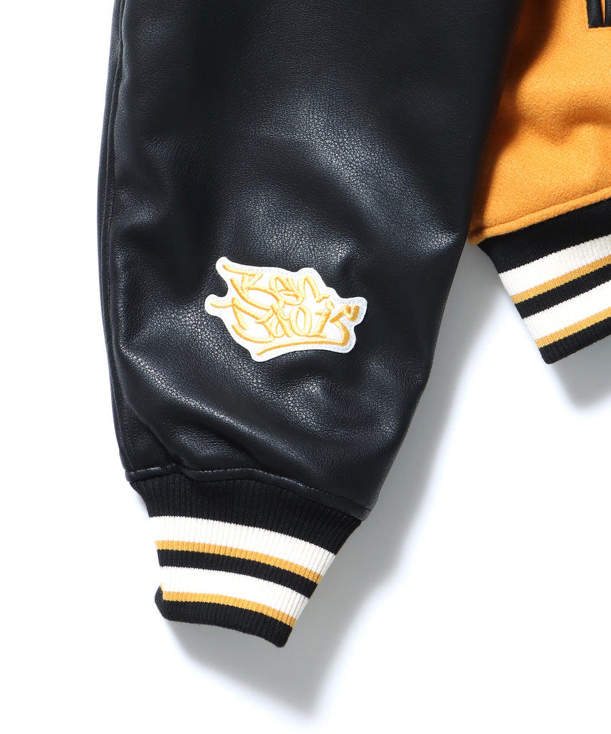 BD STADIUM JACKET / 刺繍 ワッペン OLD オーバーサイズ レトロ アメカジ スケーター 90年代 オレンジ