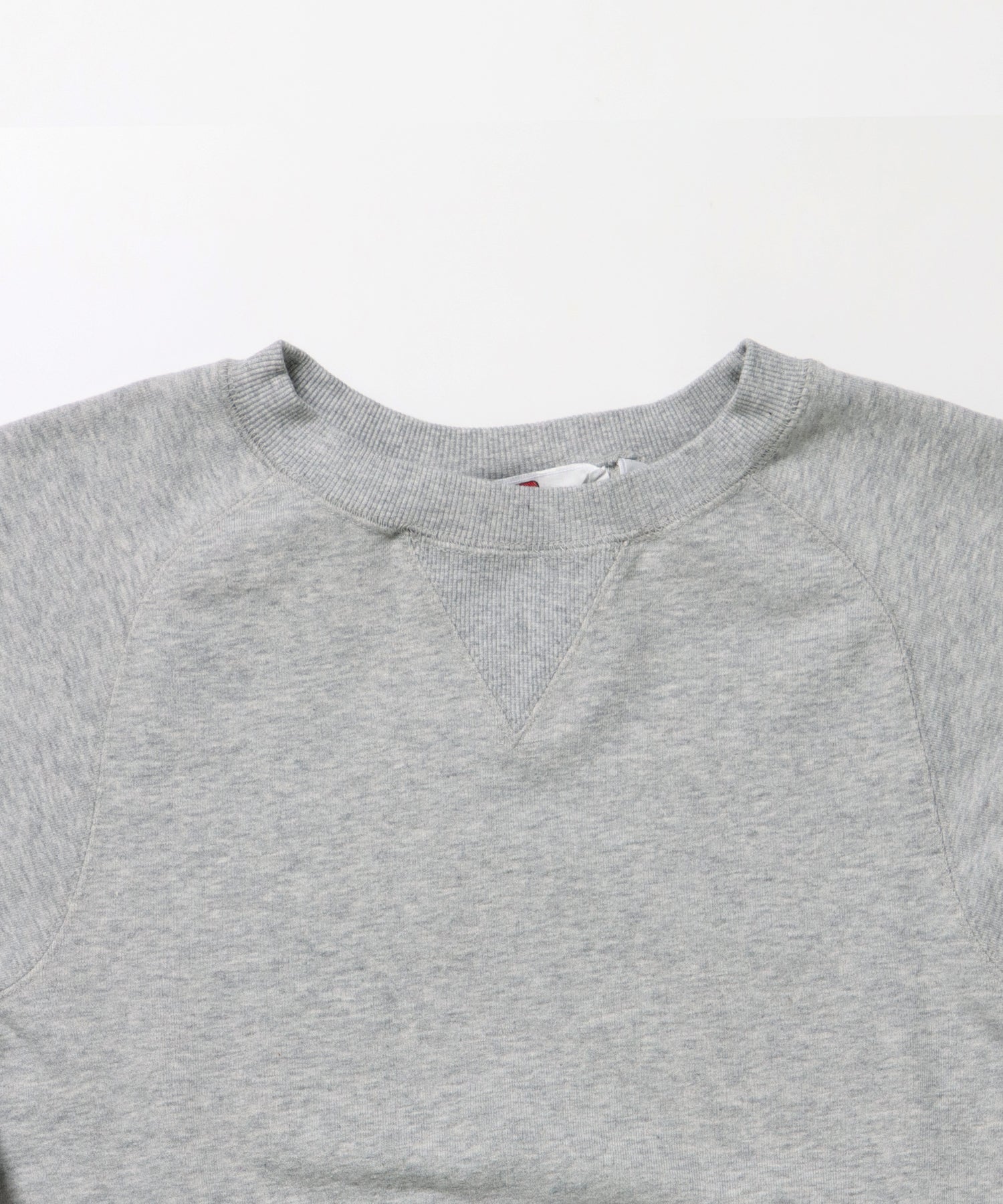 70'S FIT F-SLEEVE CREW / 加工 裏起毛 クルーネック スウェット ラグラン 短丈 裏毛 グレー