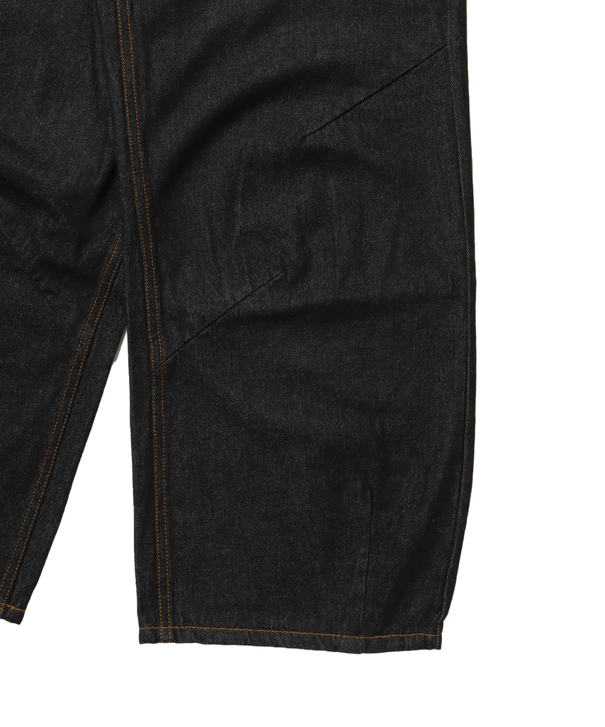 sqnz carve logo ladies denim / パンツ デニム リジッド 加工 カーブ 刺繍 ブラック