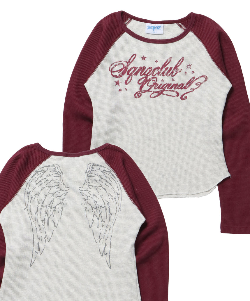 ※WEB限定 / エンジェルプリントサーマルロンT / sqnz angel thermal ワイン