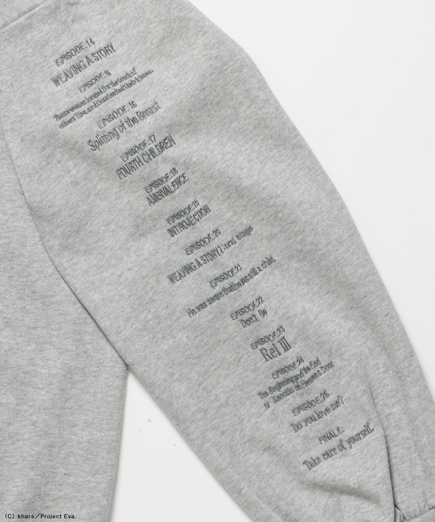 EVA BEST SCENE ZIP PK / オーバーサイズ ビッグシルエット ジップパーカー 刺繍 プリント フーディ 裏起毛 ユニセックス グレー