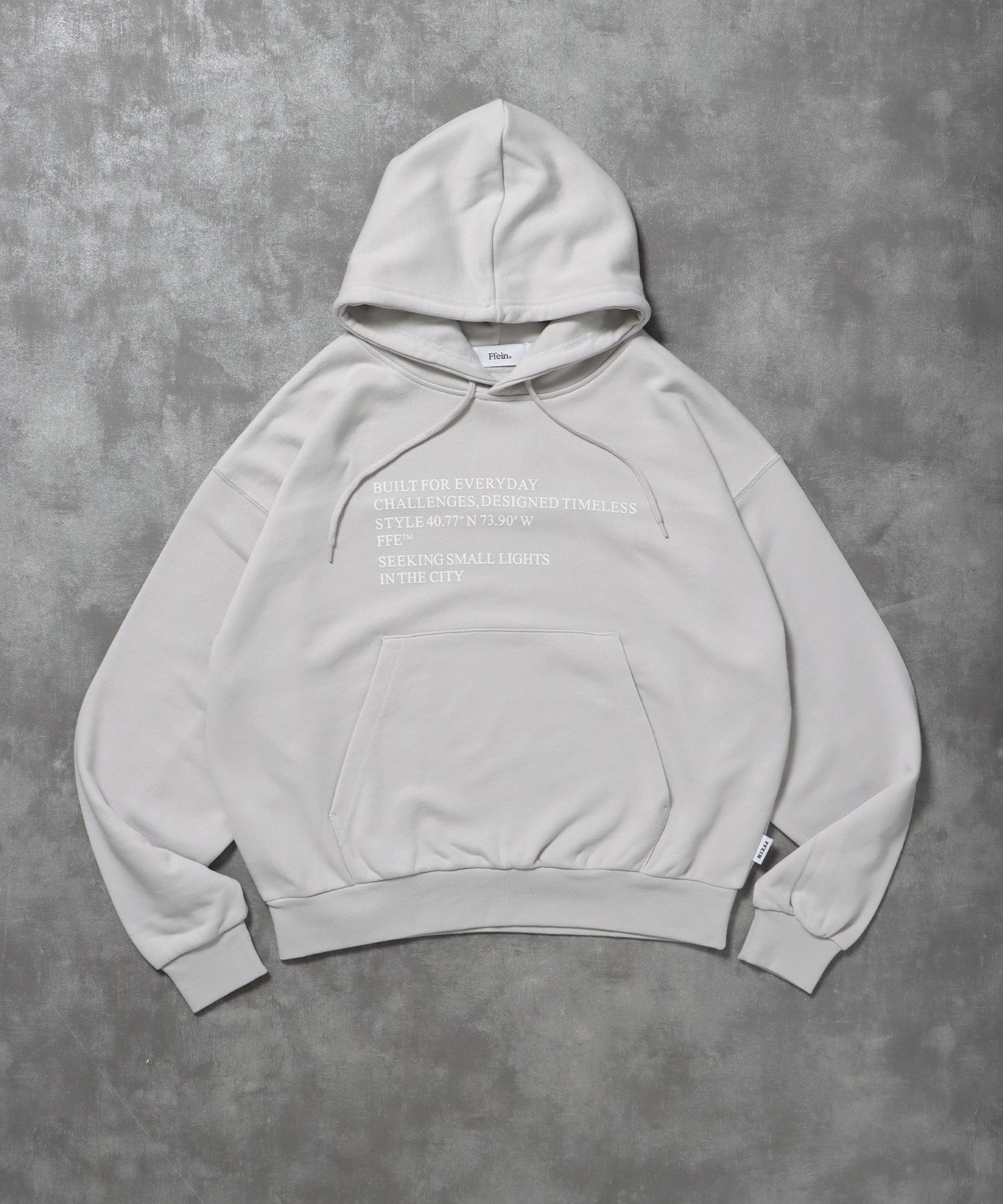 ヘビーウエイトメッセージプルパーカー / プルオーバー パーカー 裏毛 プリント フーディ ライトグレー