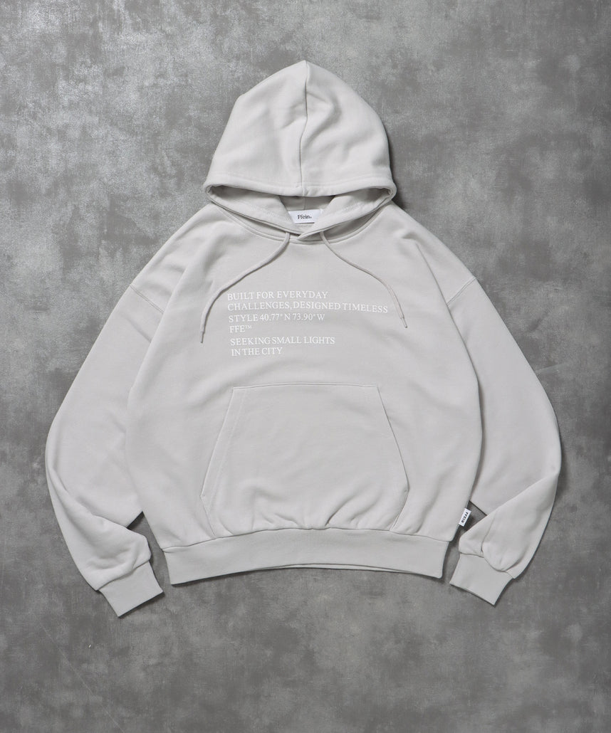 ヘビーウエイトメッセージプルパーカー / プルオーバー パーカー 裏毛 プリント フーディ ライトグレー