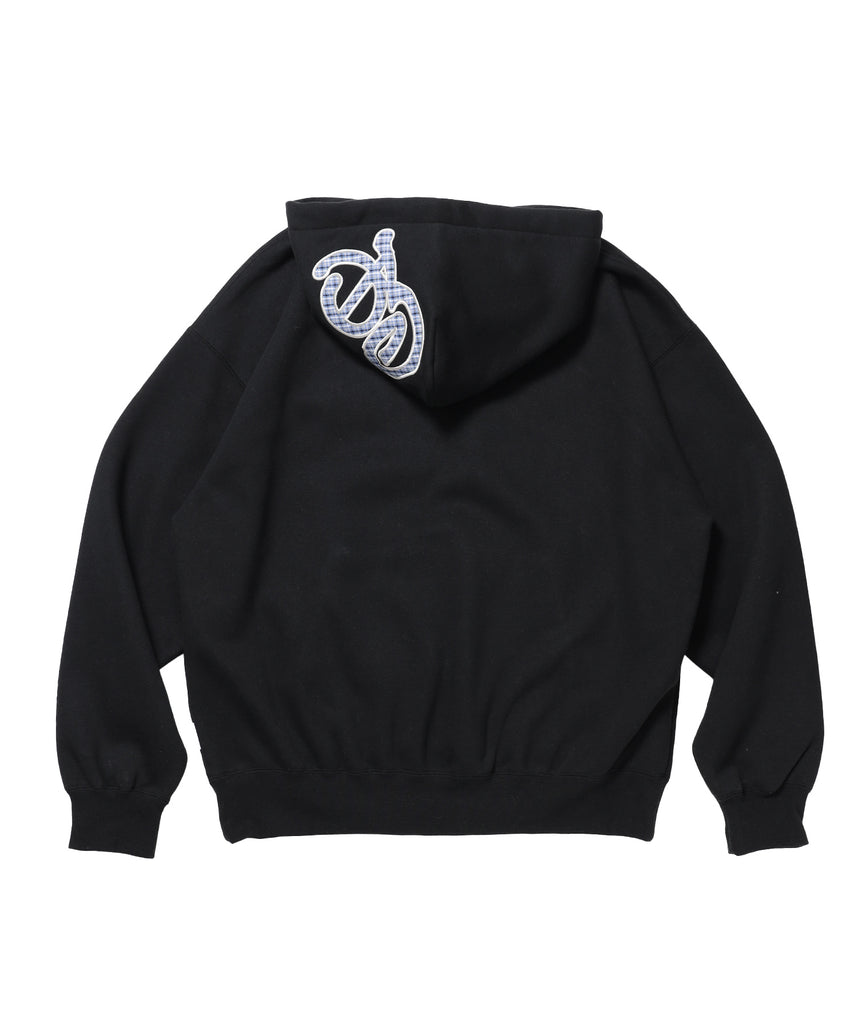 Design Pullover P/K / プルパーカー フード デザイン 裏起毛 ユニセックス ブラック
